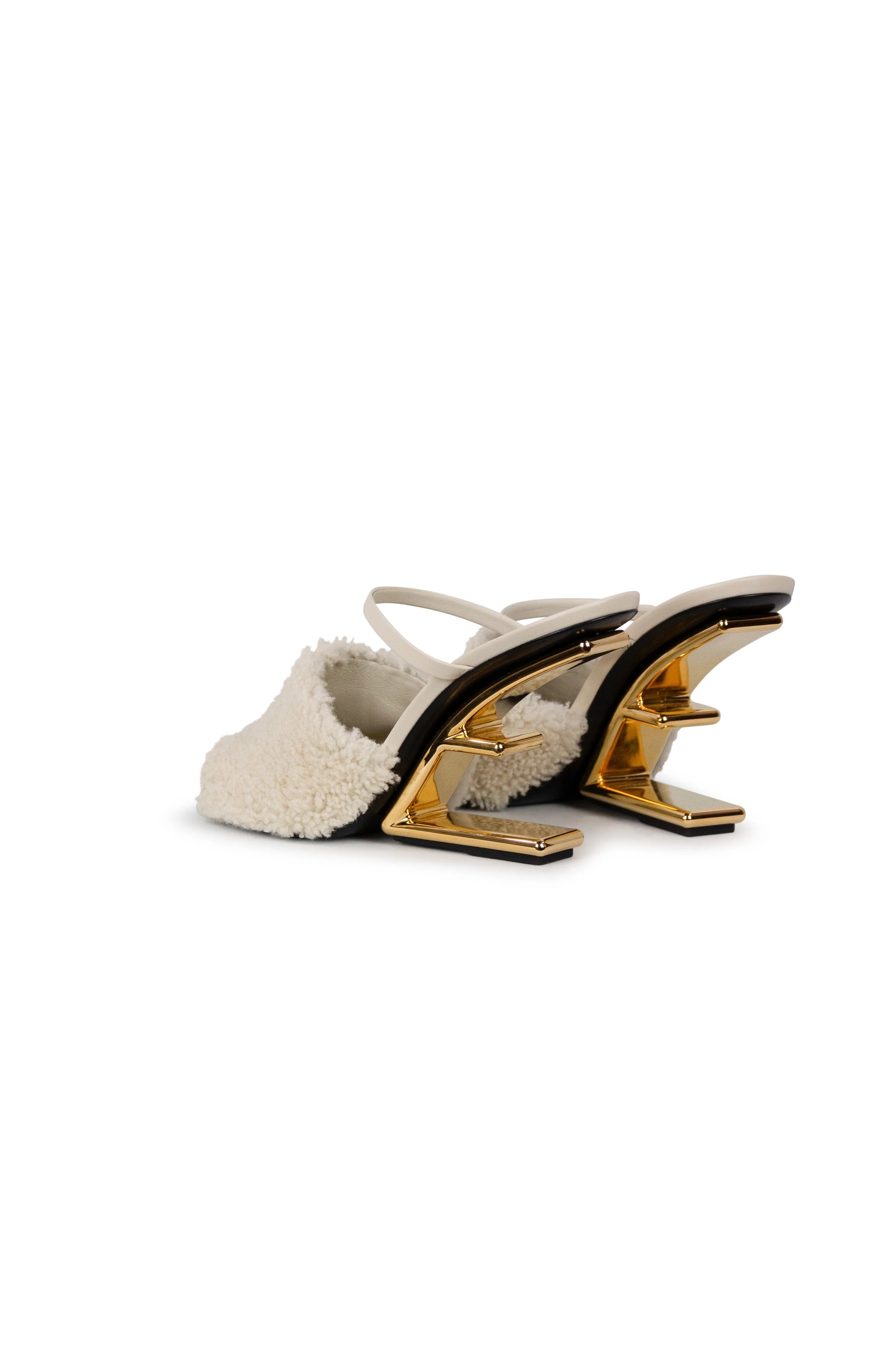 First sandals in cream shearling FW2021