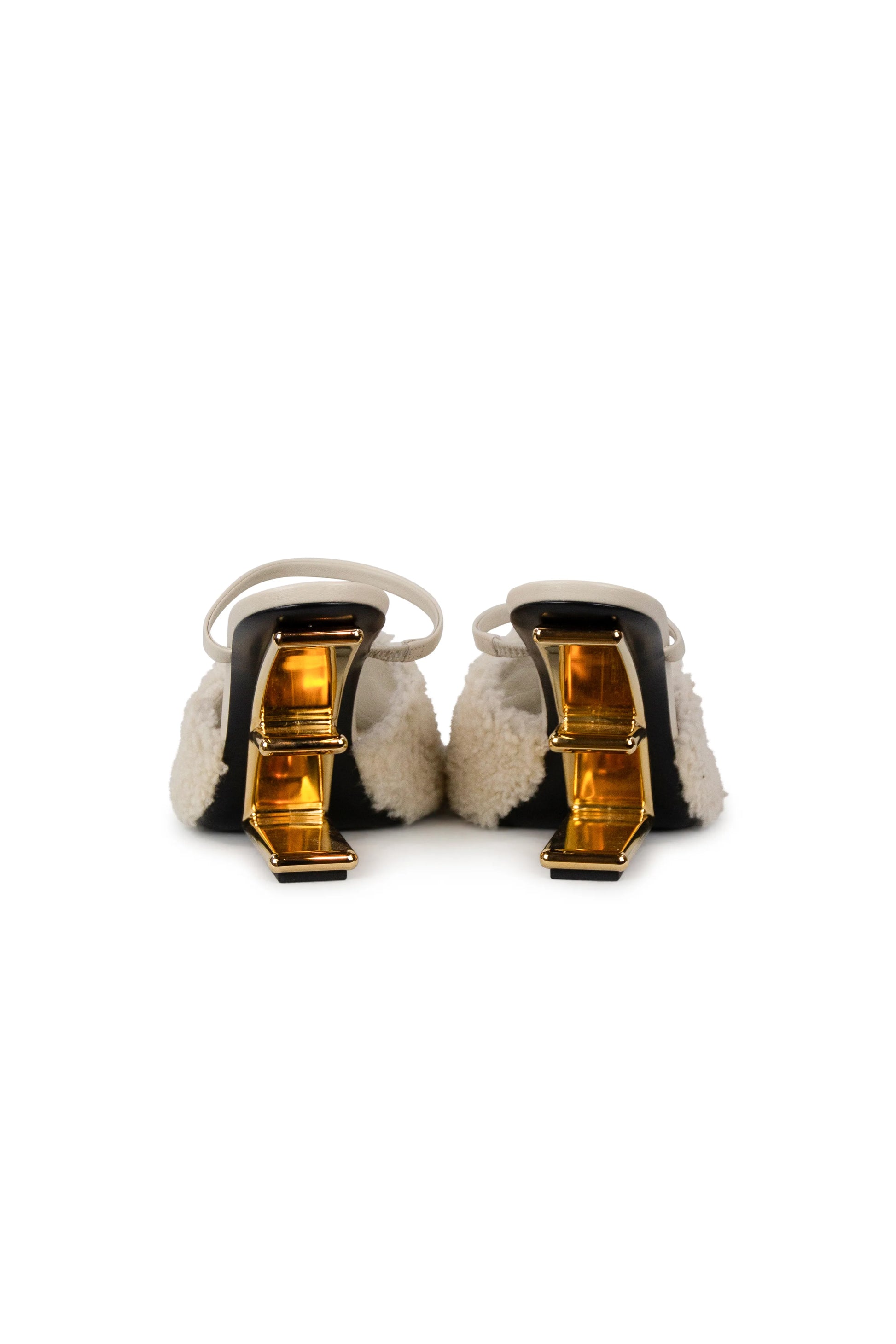 First sandals in cream shearling FW2021