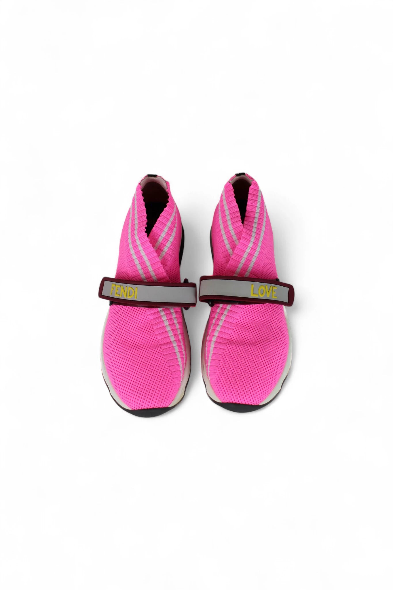 Fuchsia Mesh Sneakers with Velcro and Logo Detailing