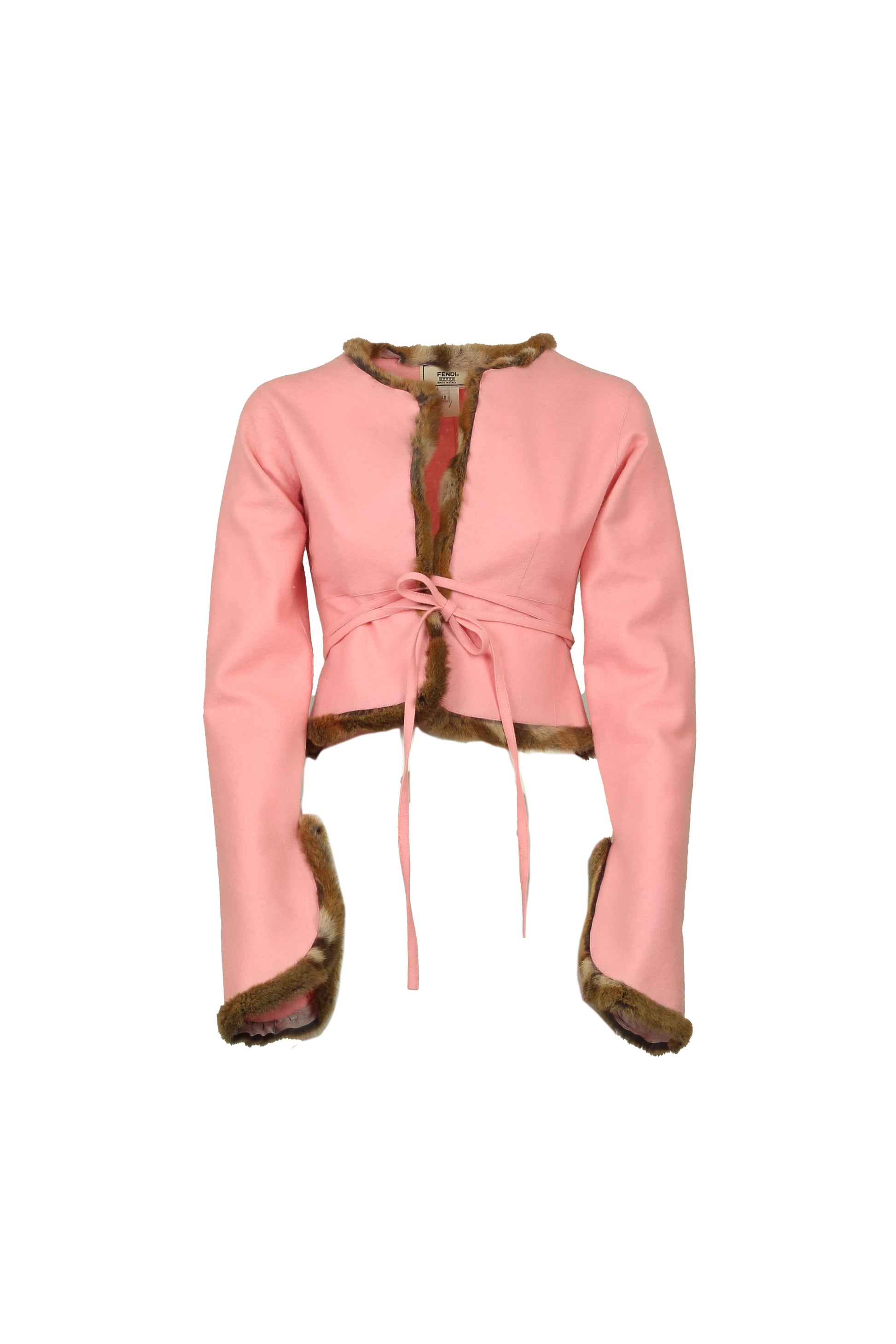 Pink Wool Jacket with Hamster Fur Trim FW1999