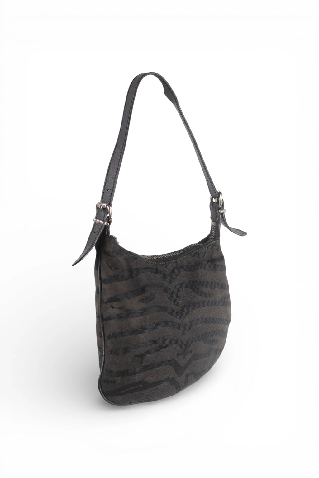 Dark Brown Zebra Print Oyster Bag