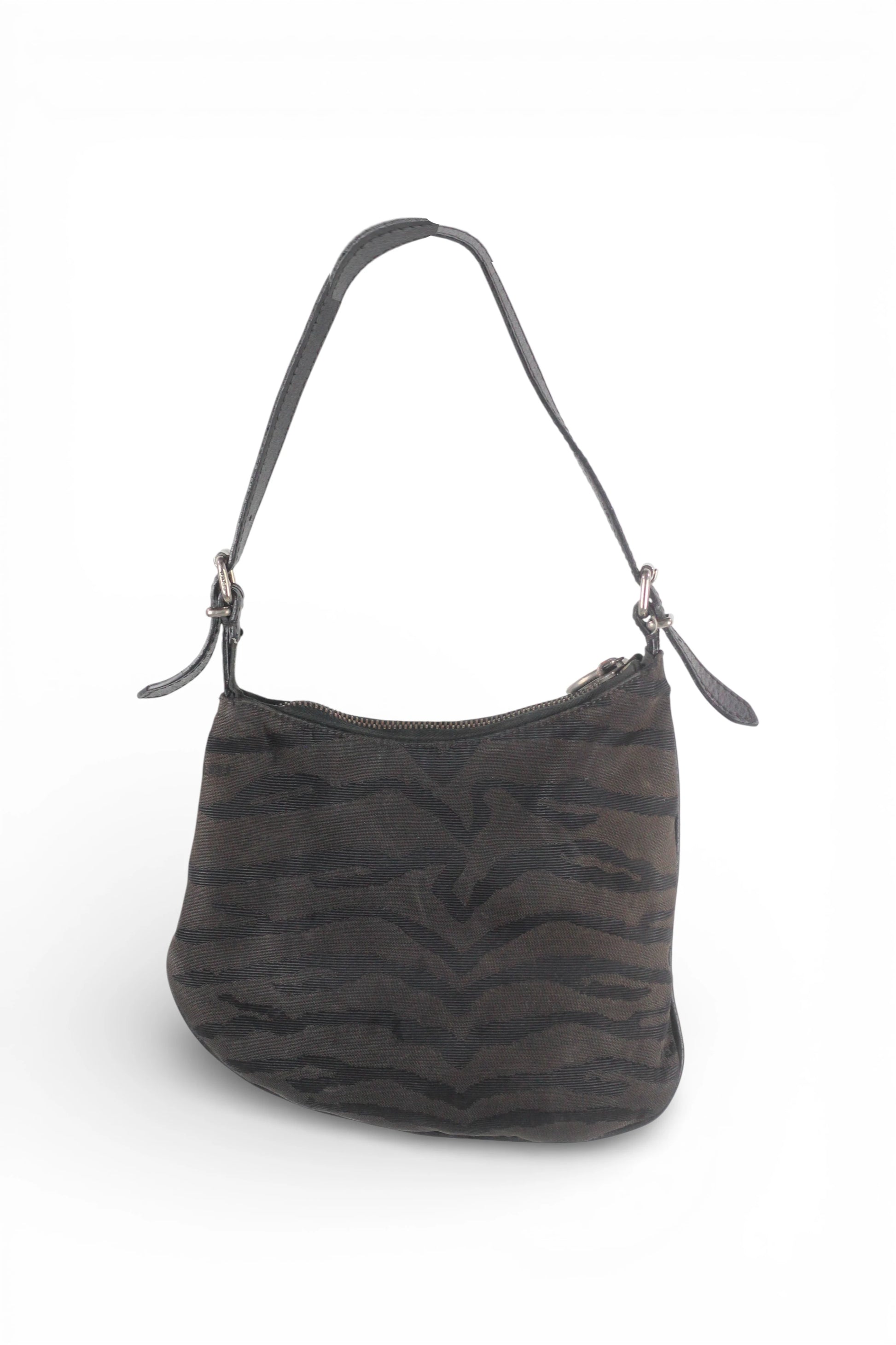 Dark Brown Zebra Print Oyster Bag