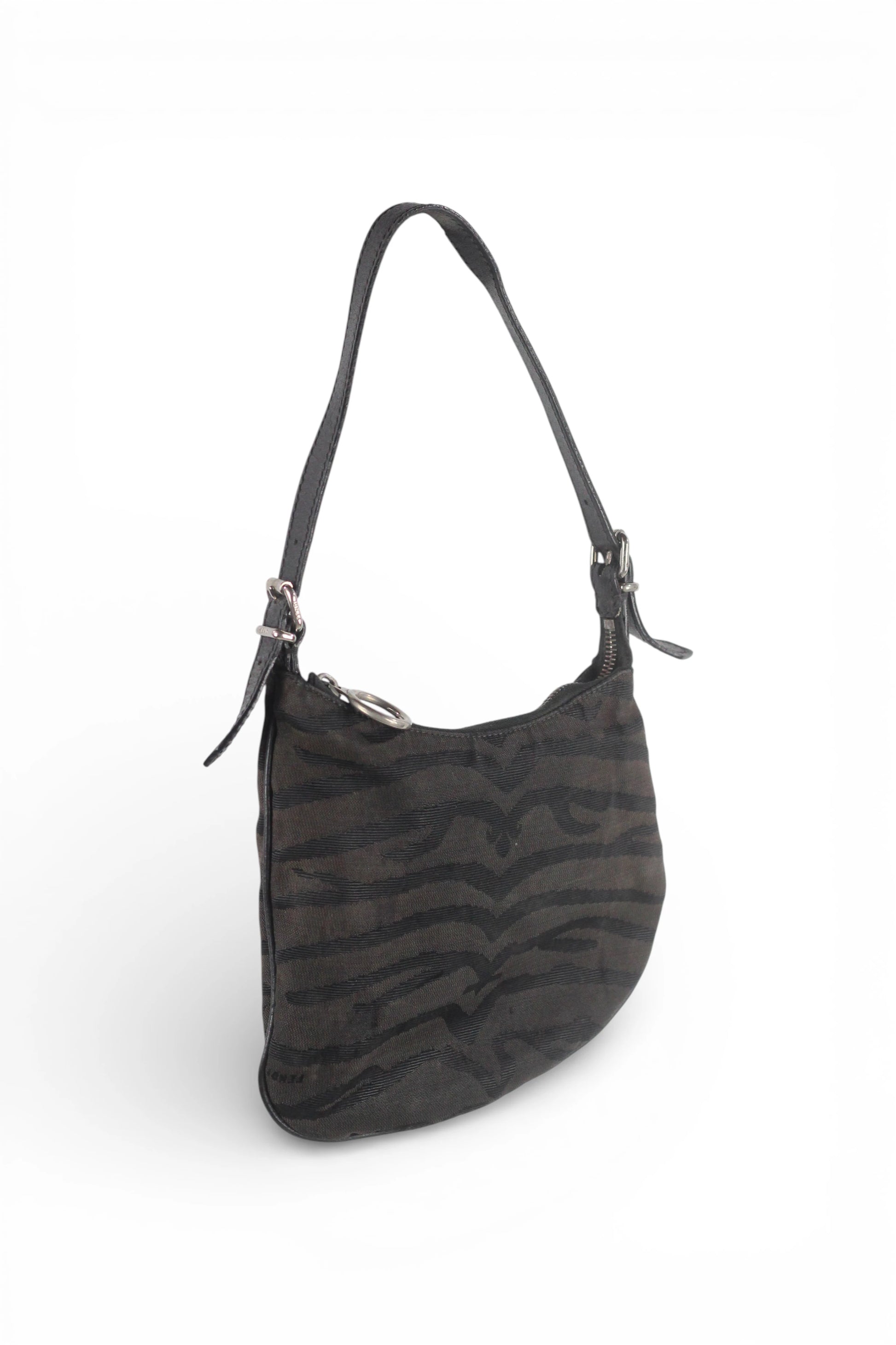 Dark Brown Zebra Print Oyster Bag
