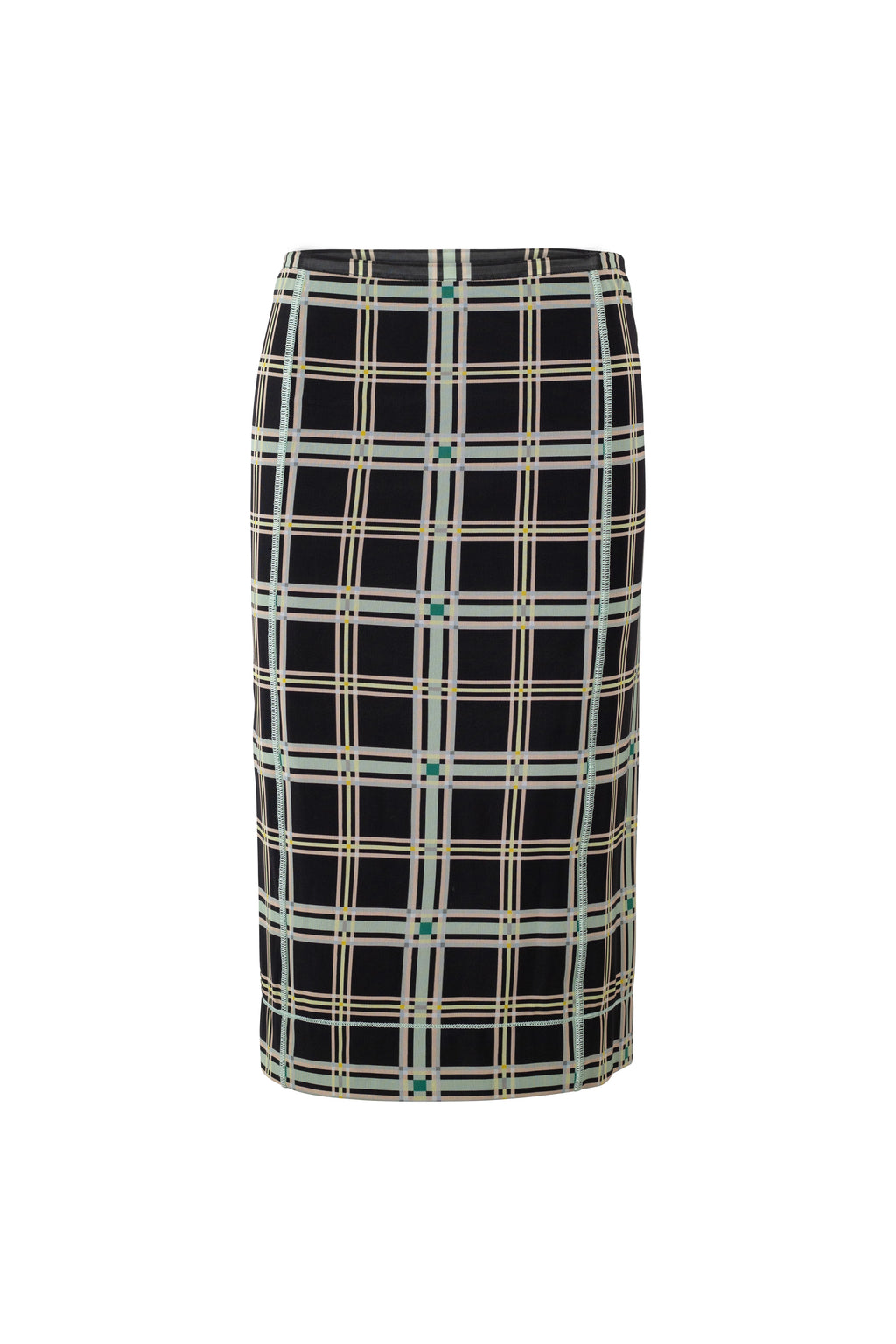 Stretch Midi Skirt with Check Pattern PreFall2018