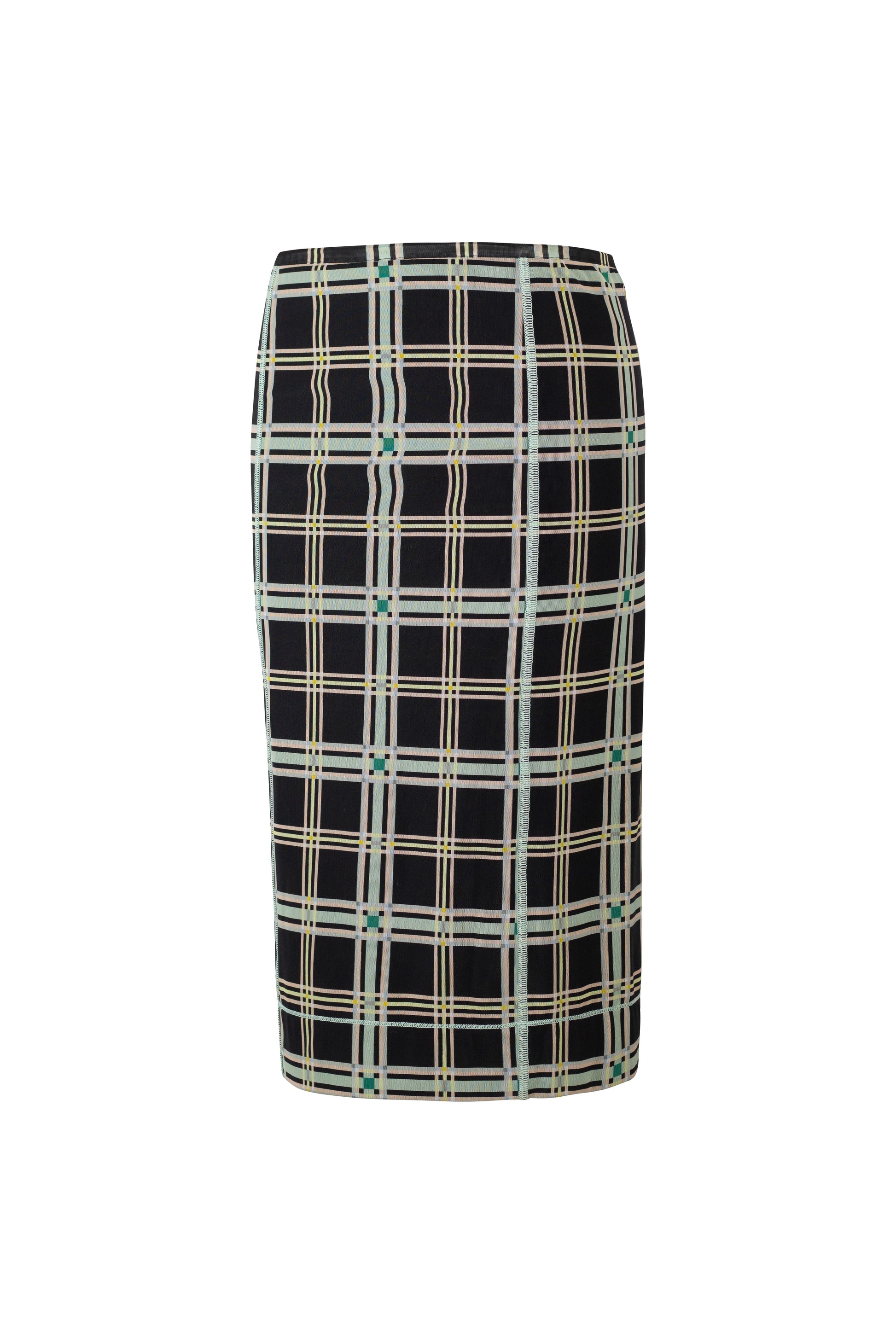 Stretch Midi Skirt with Check Pattern PreFall2018