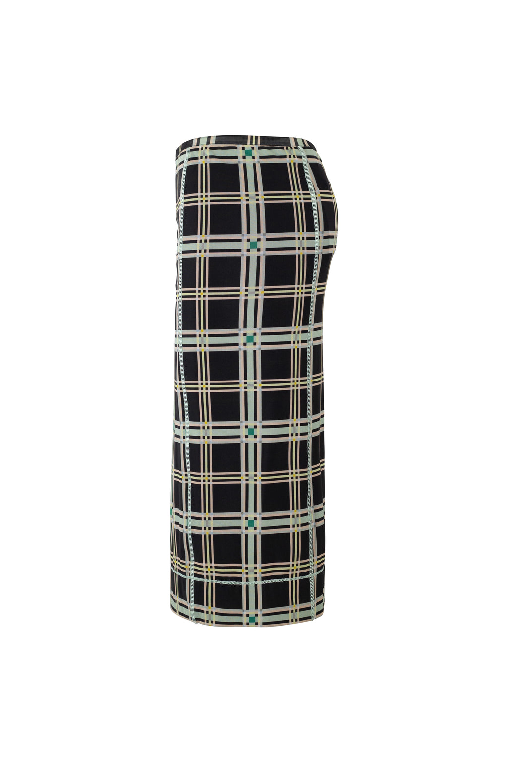 Stretch Midi Skirt with Check Pattern PreFall2018