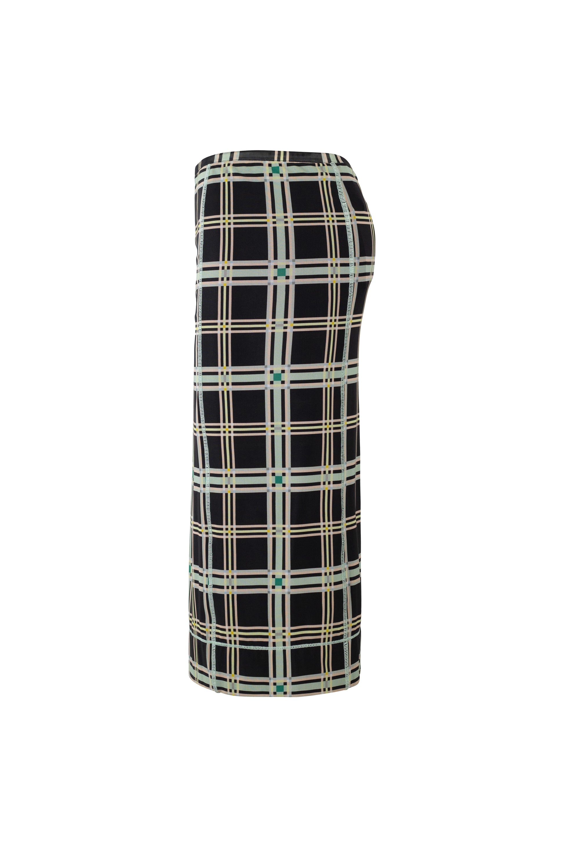 Stretch Midi Skirt with Check Pattern PreFall2018