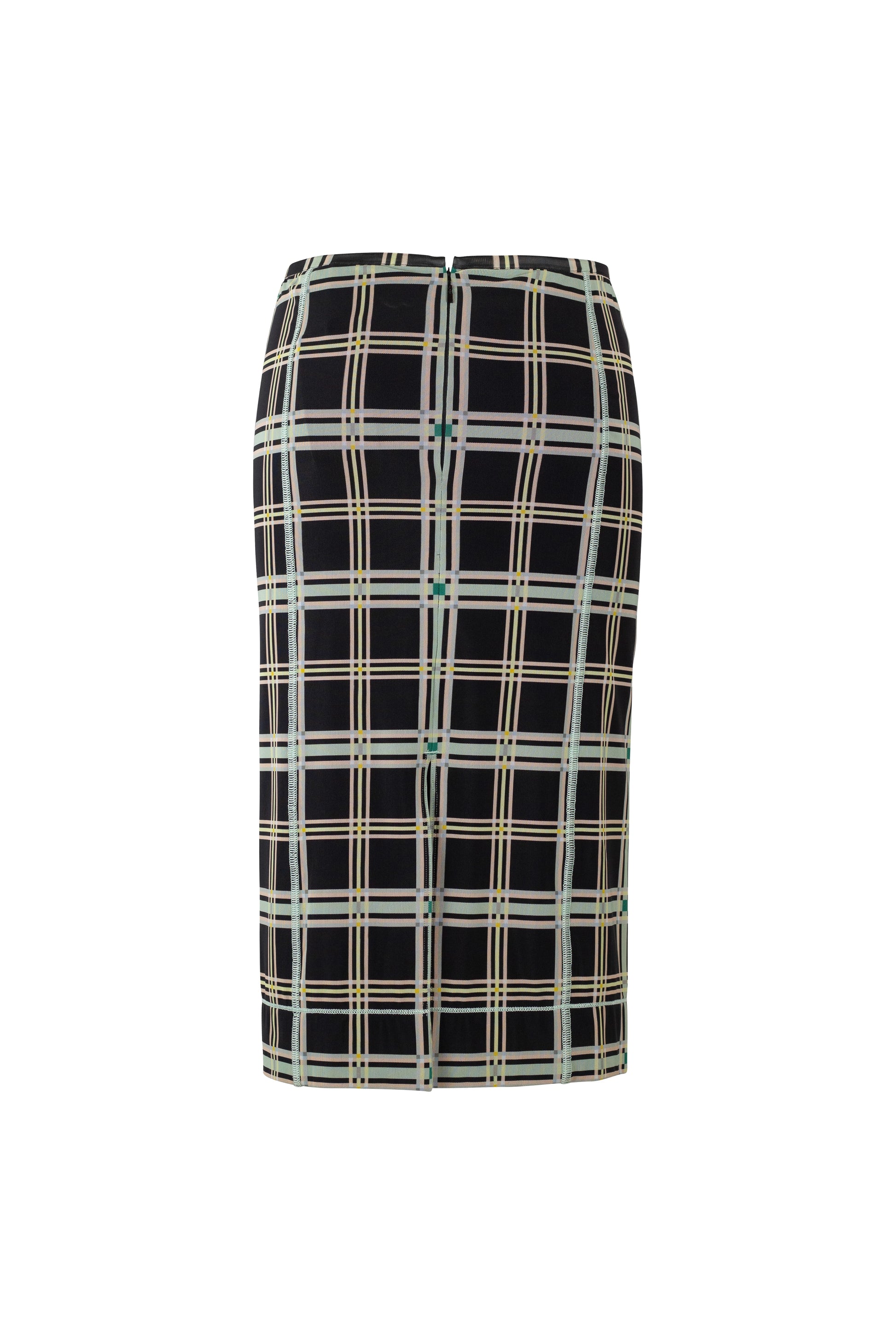 Stretch Midi Skirt with Check Pattern PreFall2018