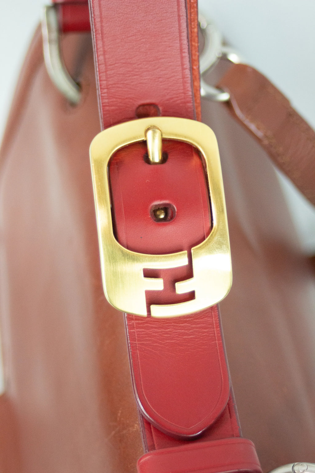 Silvana in striped canvas and tan leather