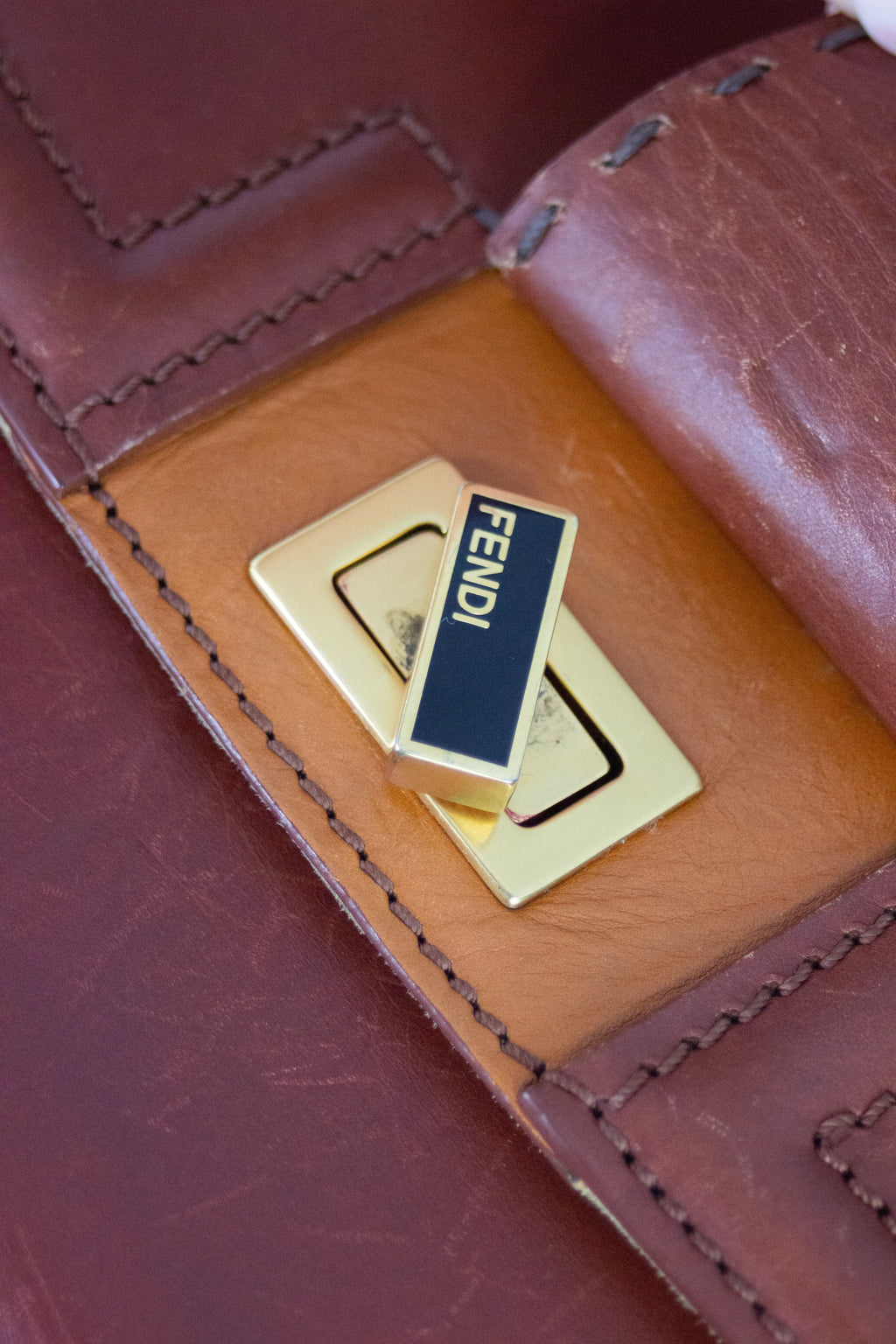 Silvana in striped canvas and tan leather