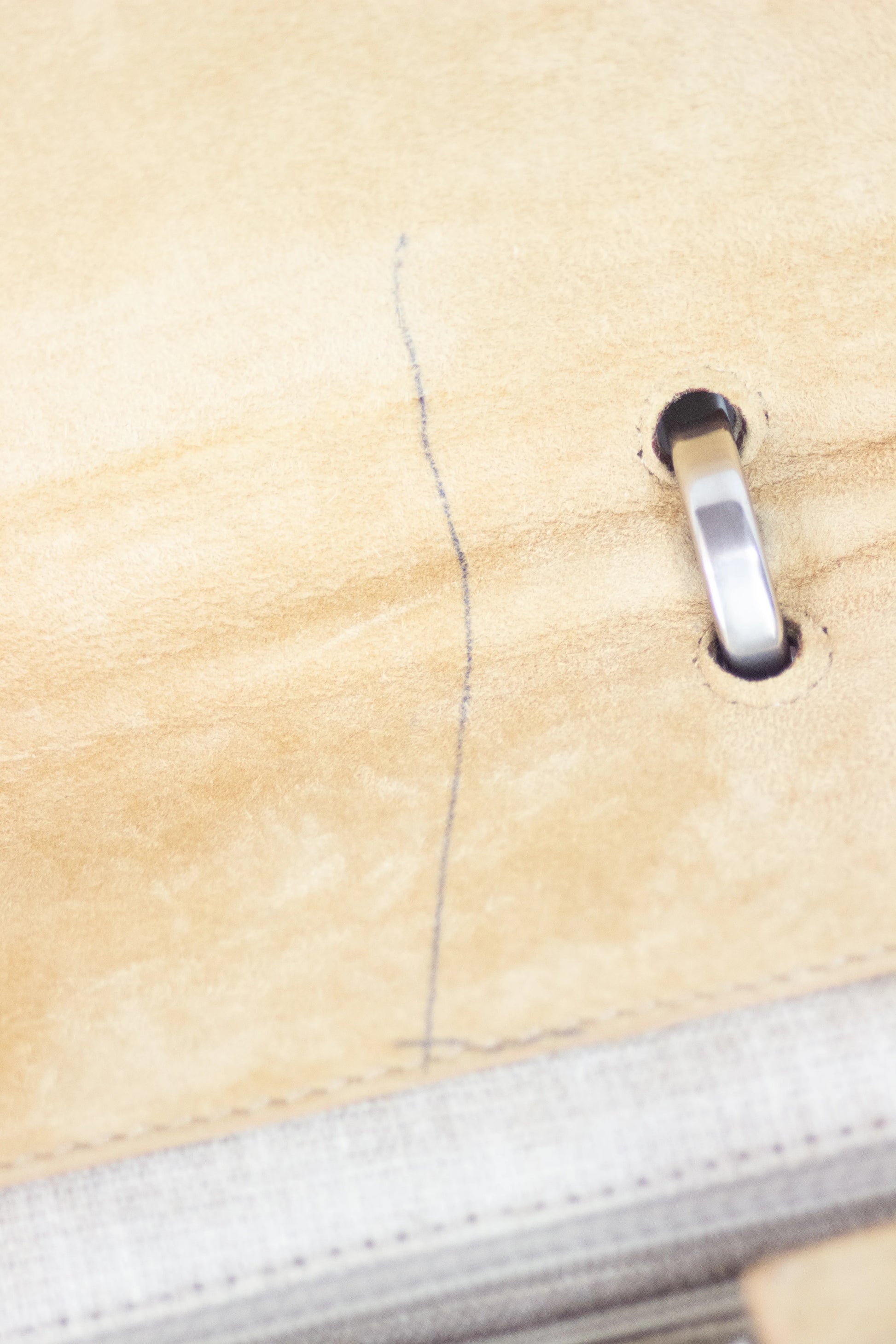 Silvana in striped canvas and tan leather