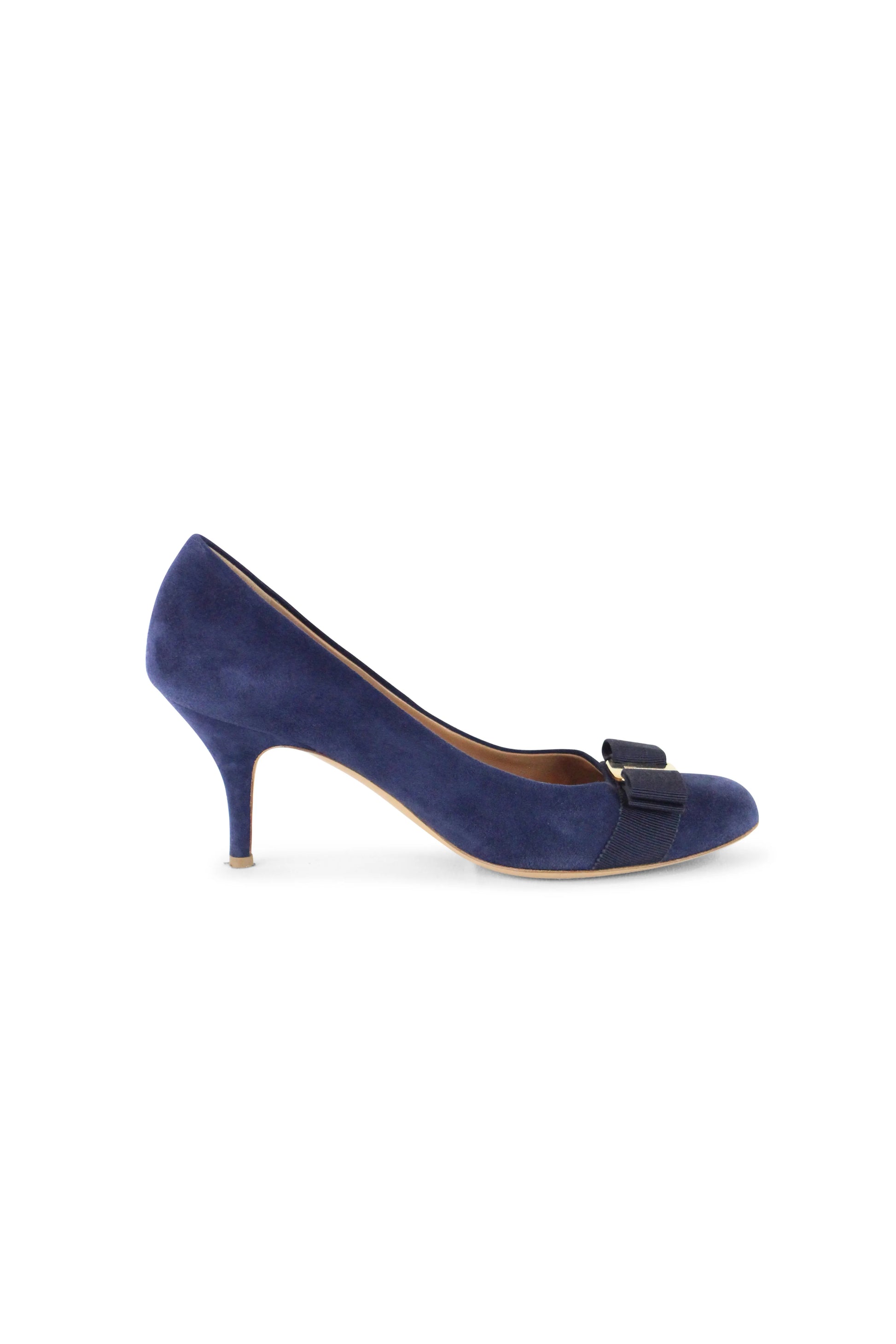 Blue suede Vera pumps
