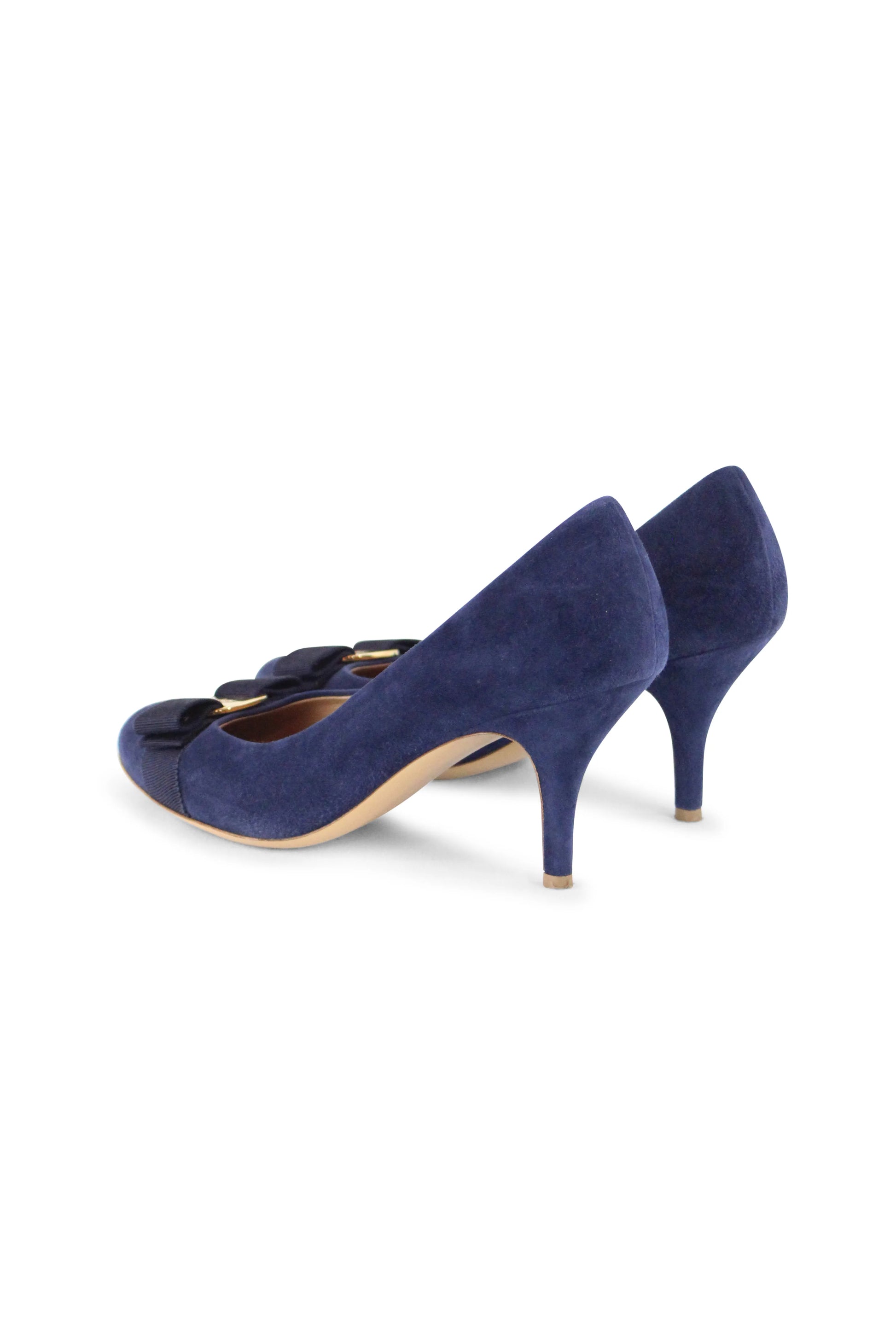 Blue suede Vera pumps