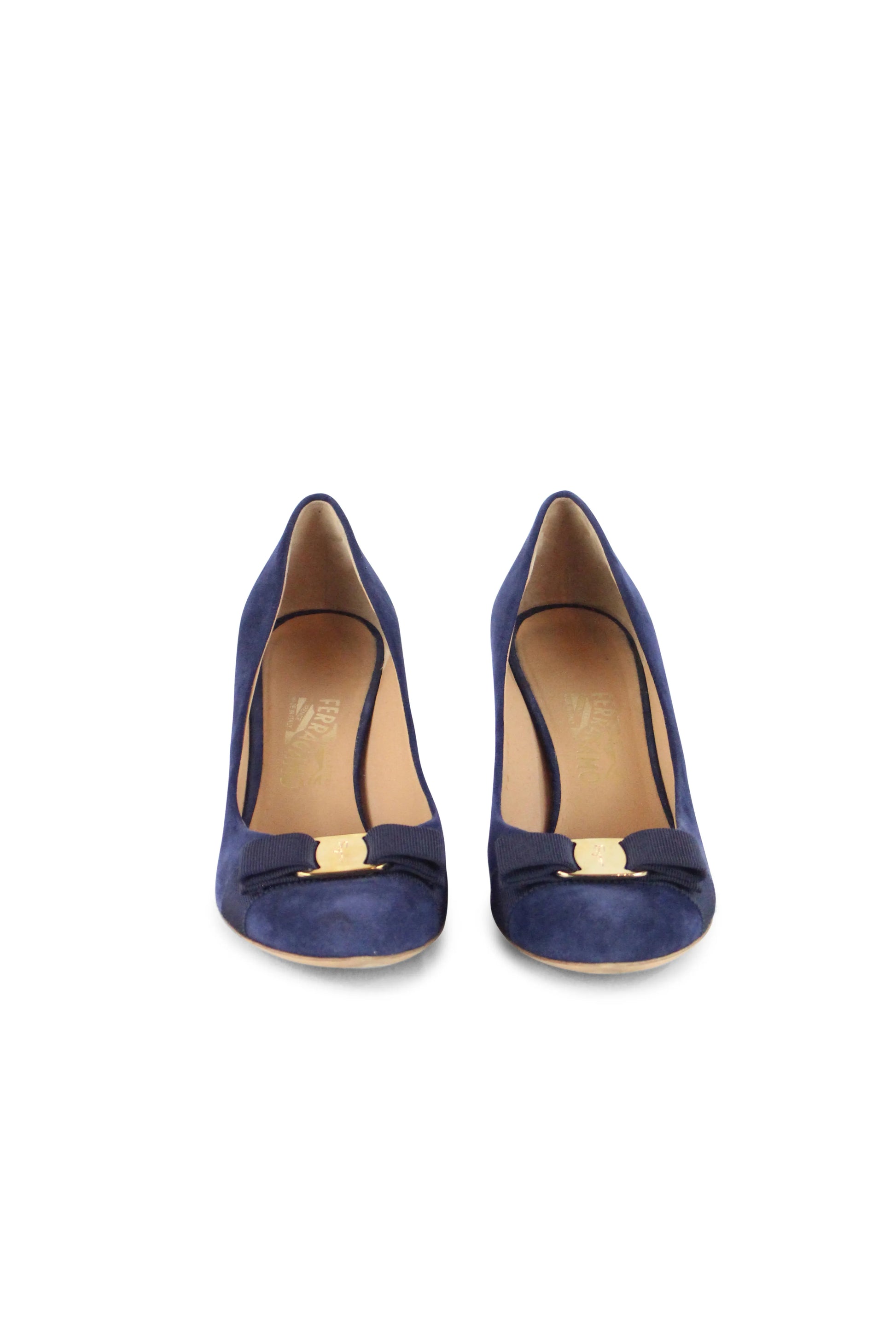 Blue suede Vera pumps