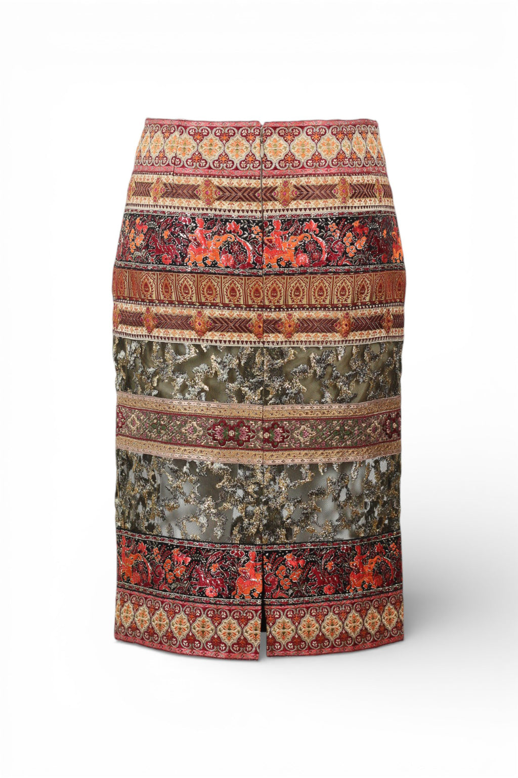 Sheer Patterned Skirt with Ethnic Motifs