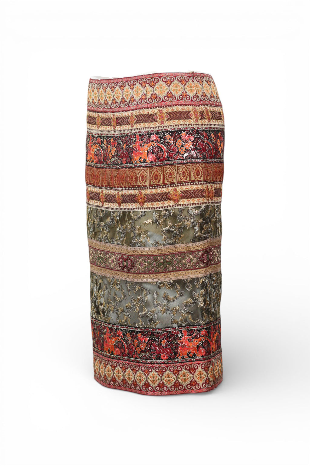 Sheer Patterned Skirt with Ethnic Motifs