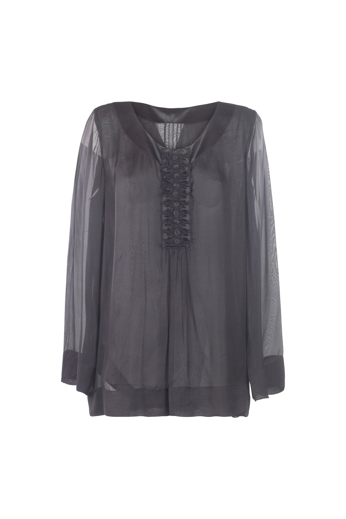 Silk Sheer Blouse Black