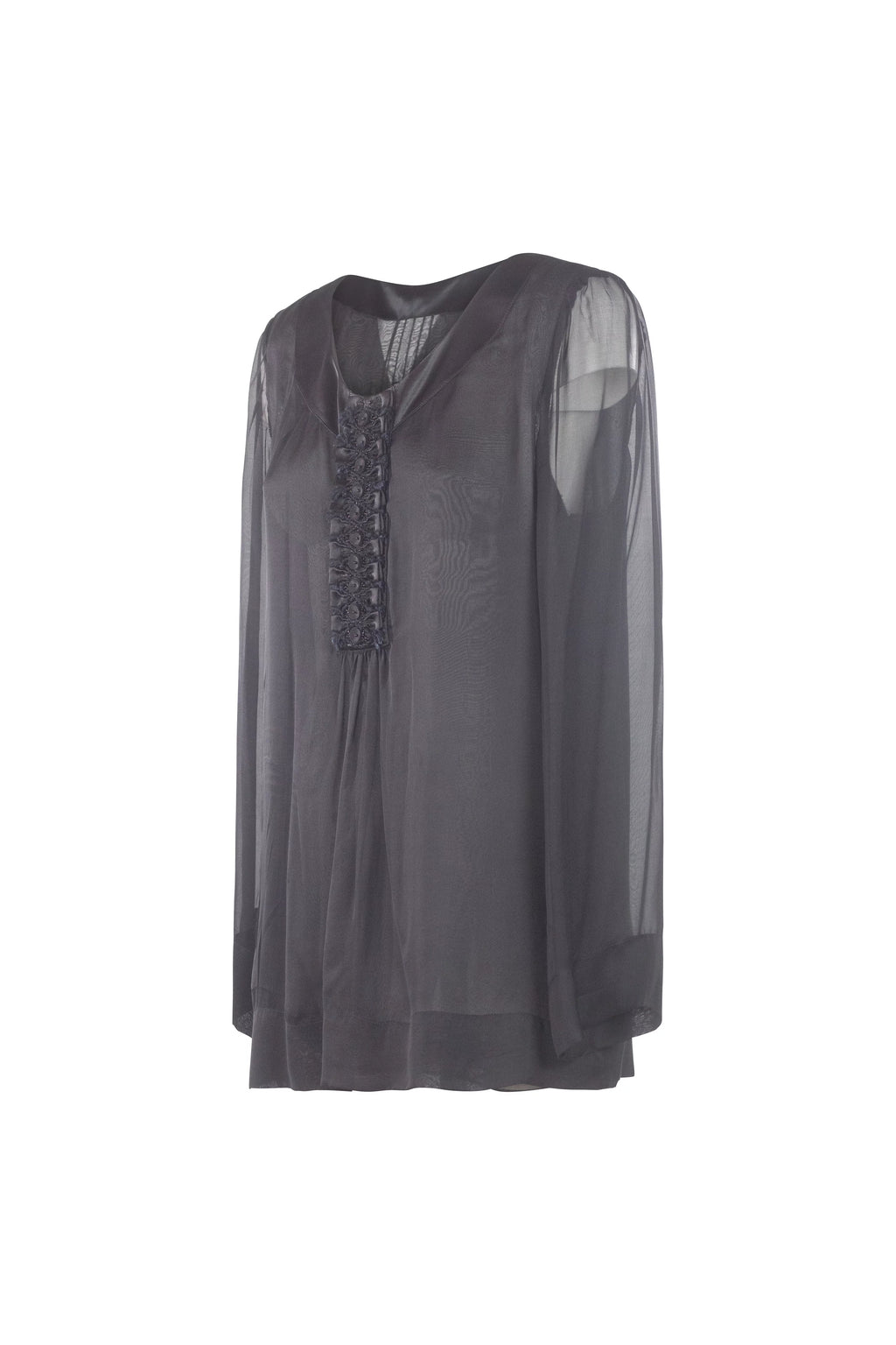 Silk Sheer Blouse Black