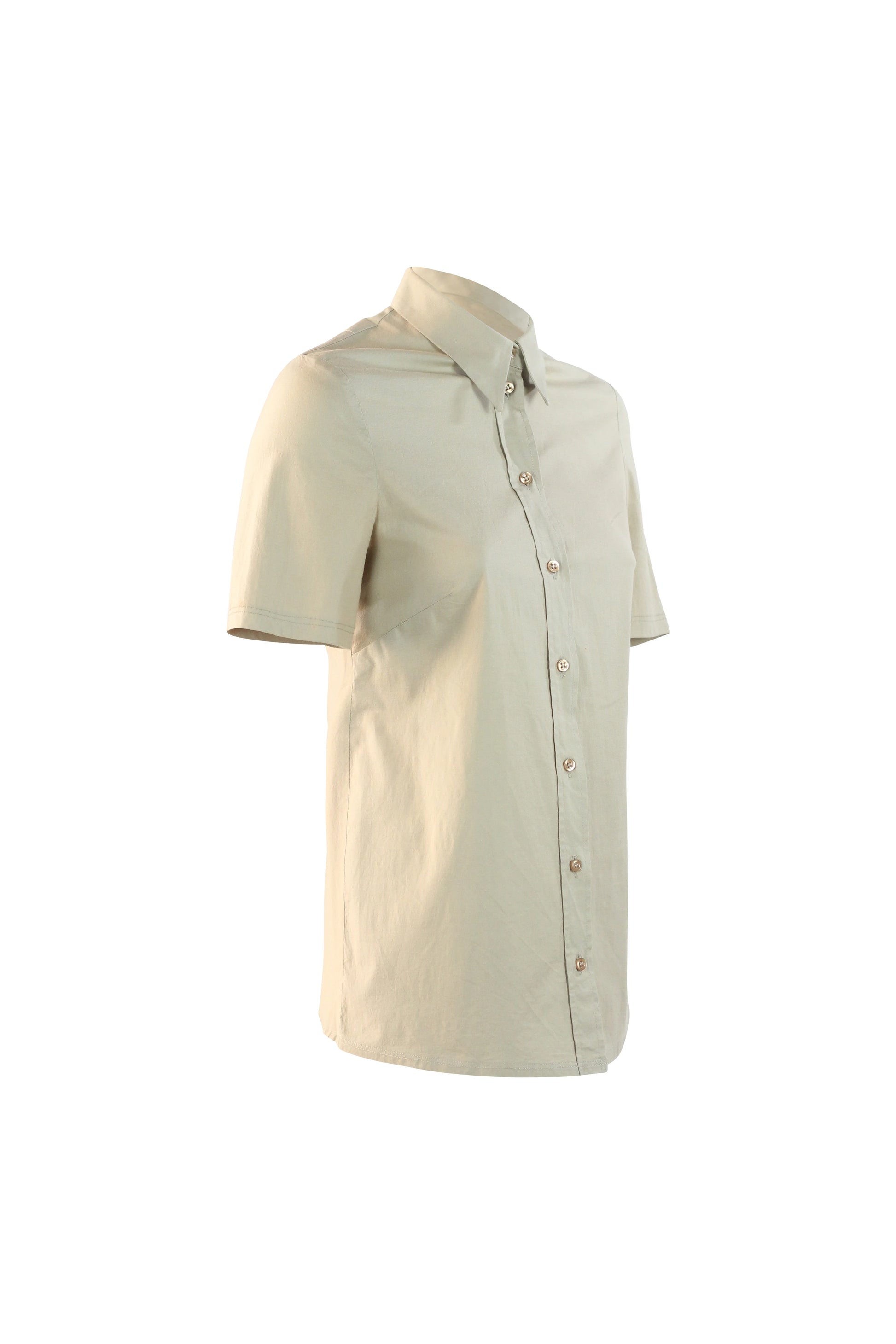 Beige Cotton Short-Sleeve shirt