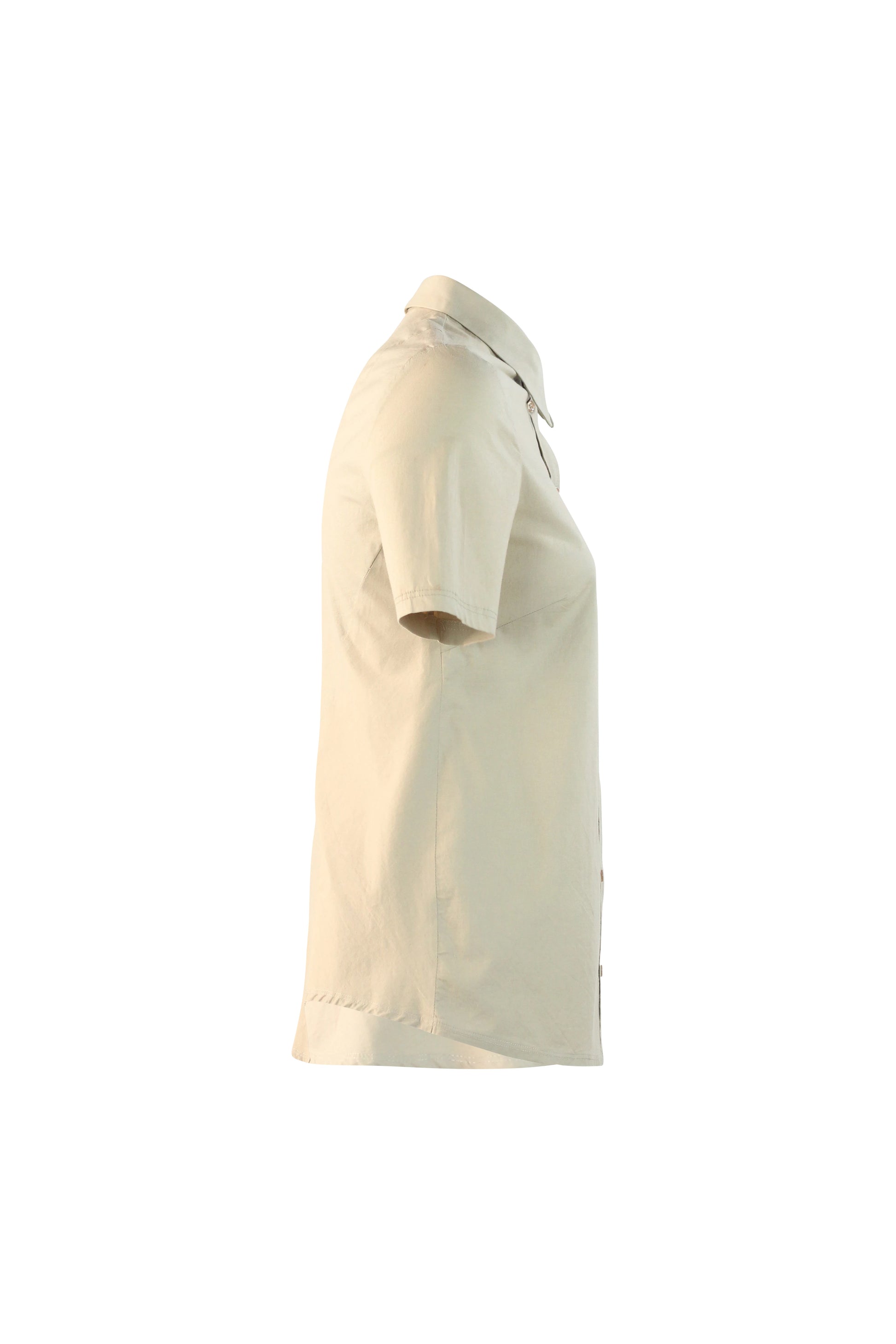 Beige Cotton Short-Sleeve shirt