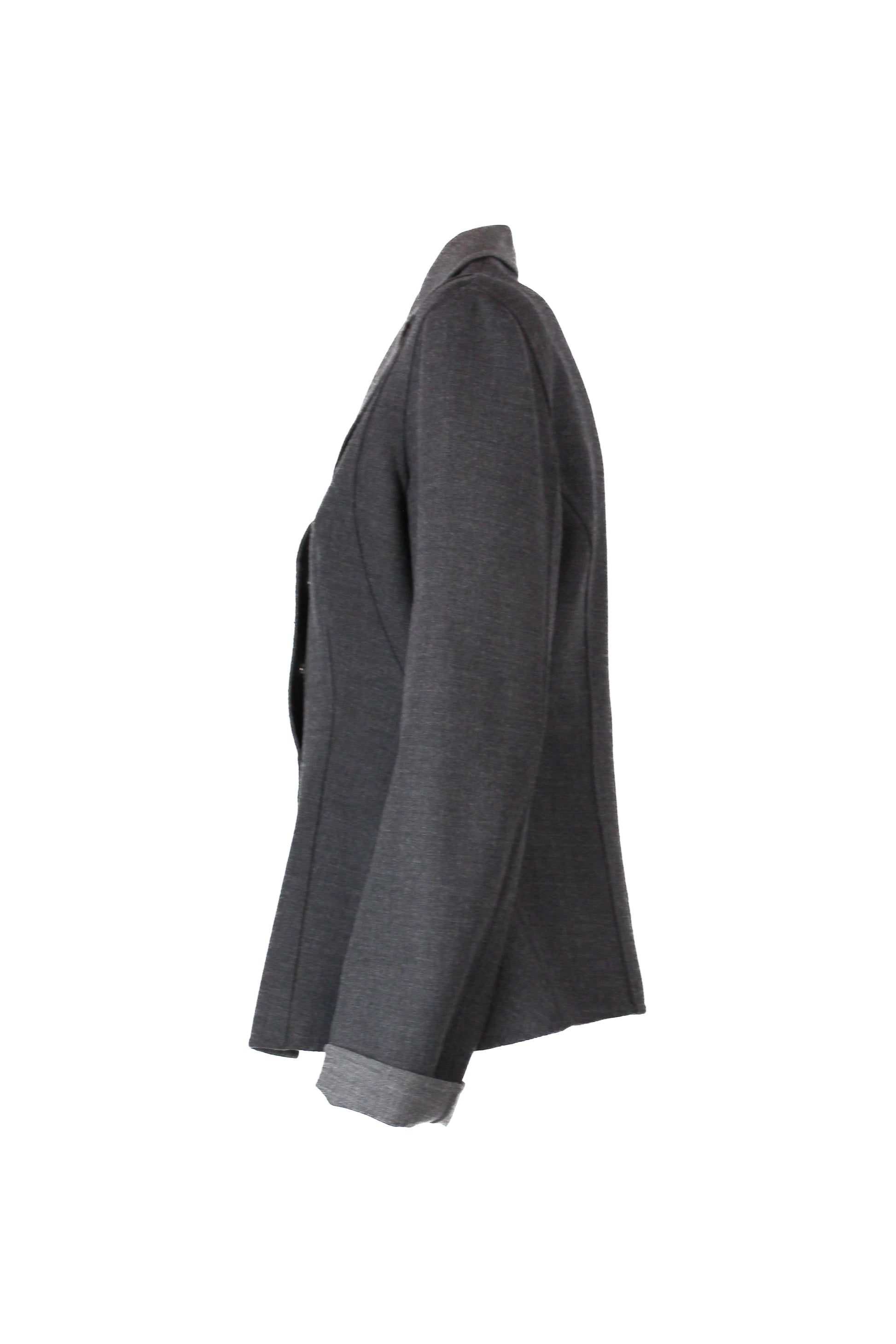 Two-Tone Grey Wool Fitted Blazer