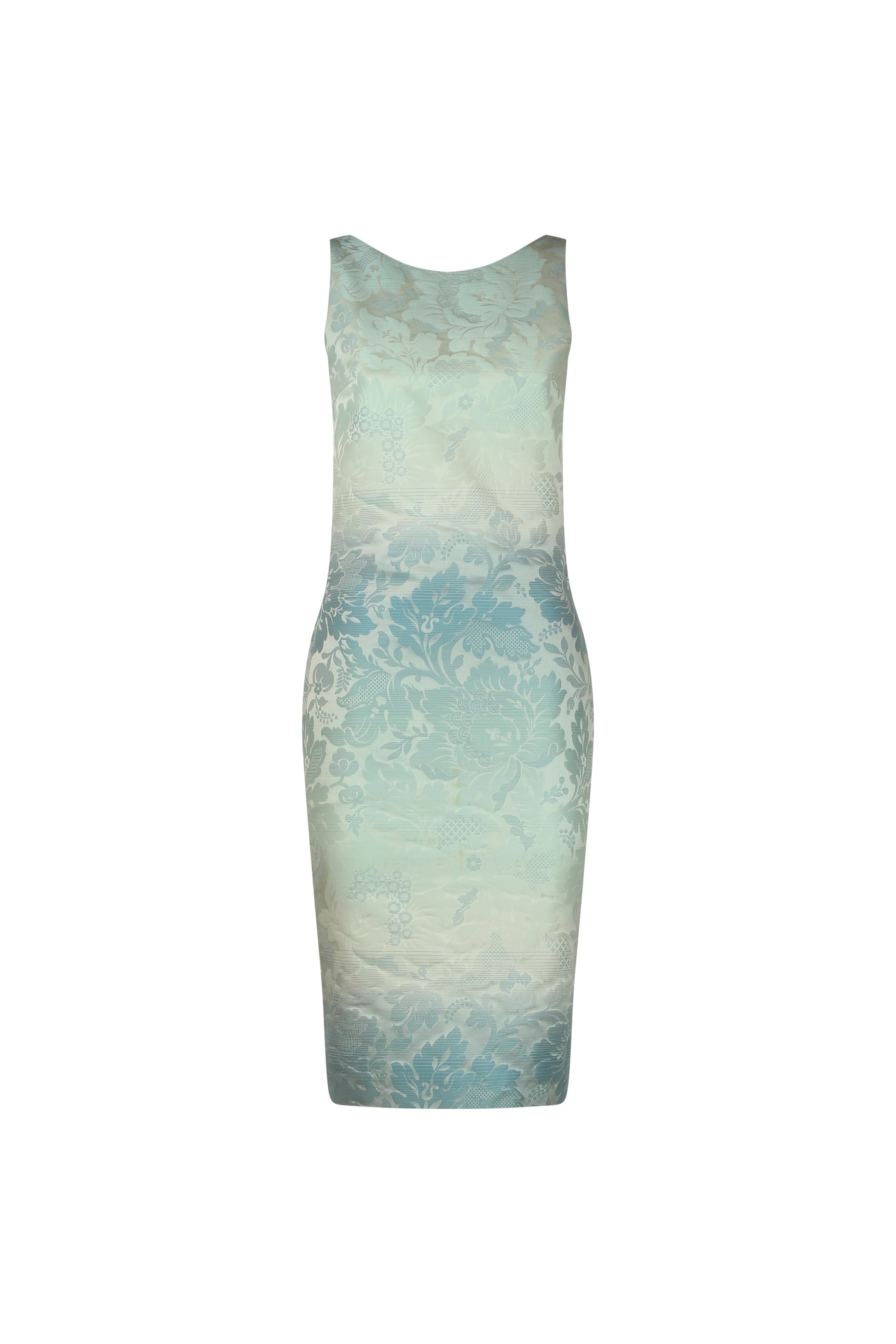 Light Blue Textured Backless Dress with Harness Detail SS2011