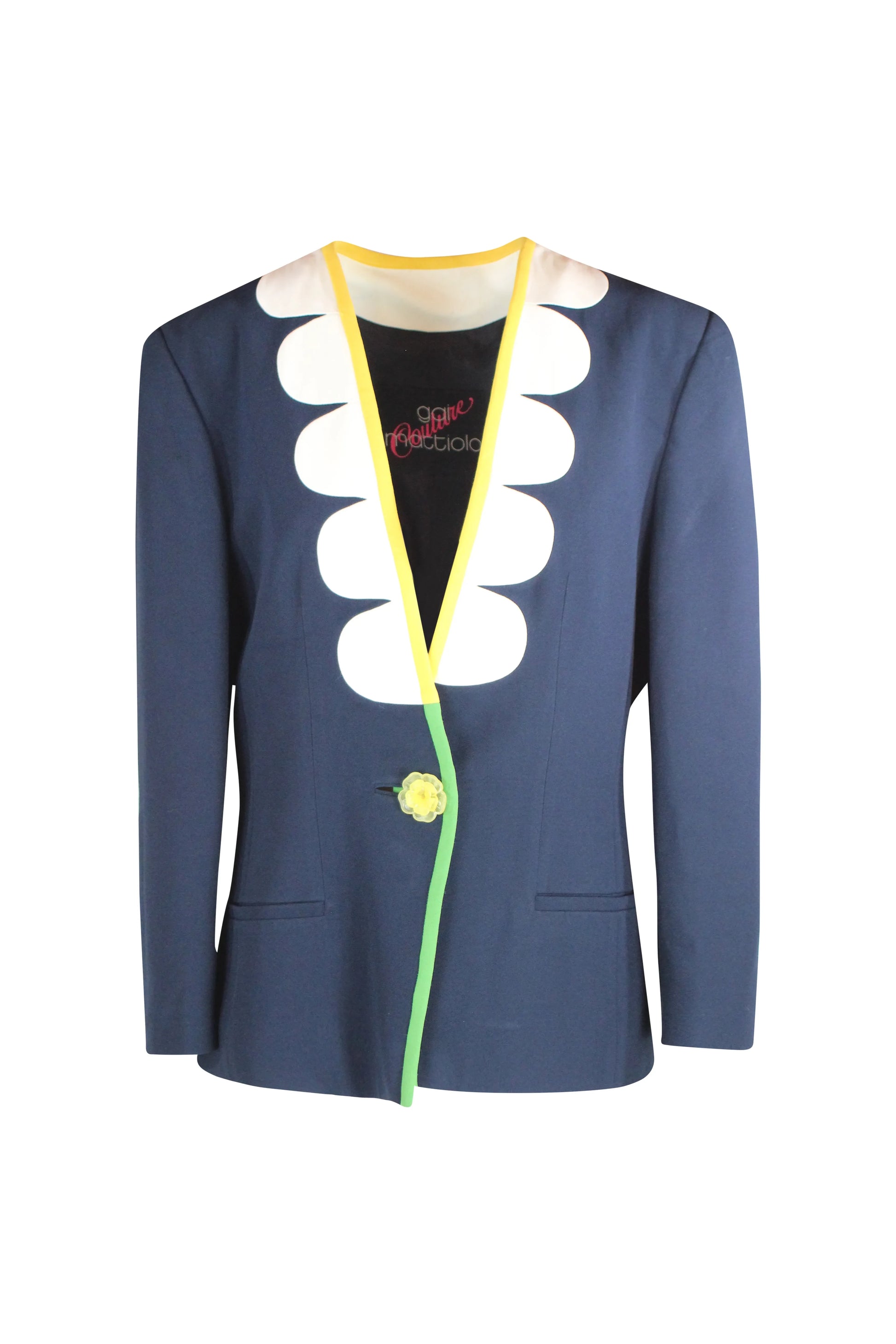 Navy Blue Jacket with Daisy Details