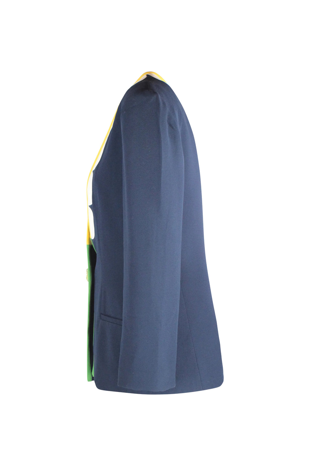 Navy Blue Jacket with Daisy Details