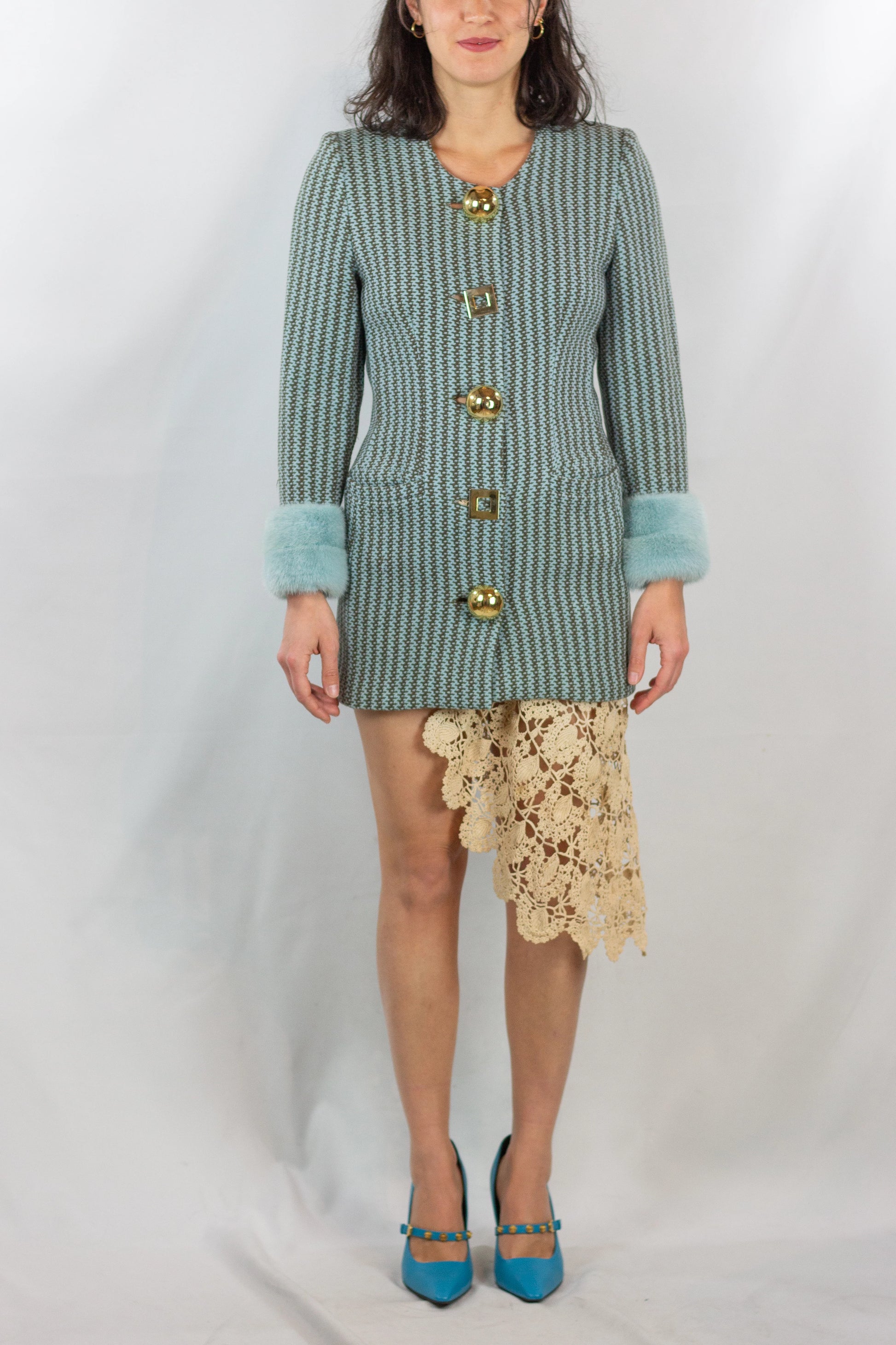 Robe Manteau with Mink Fur Trim