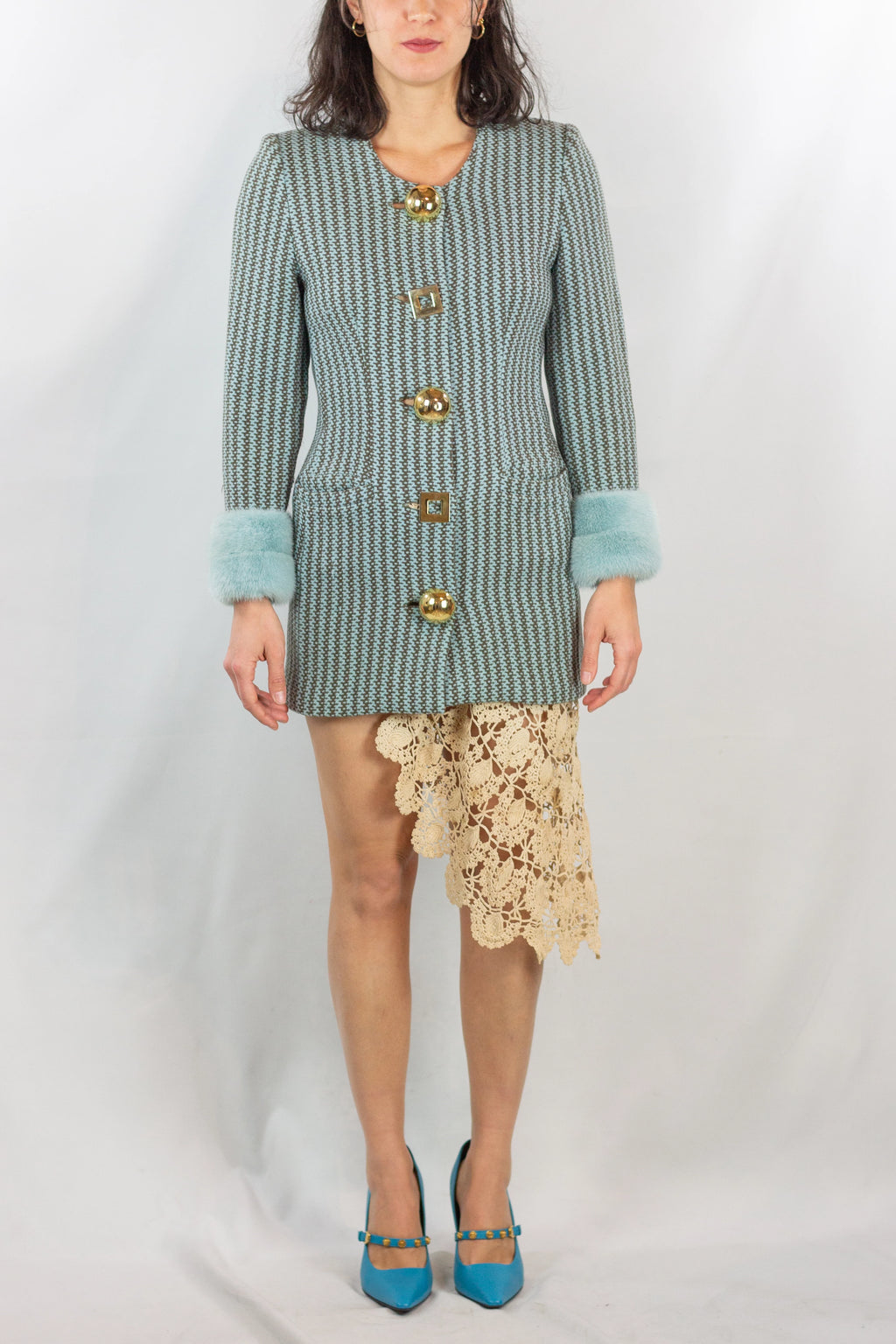 Robe Manteau with Mink Fur Trim