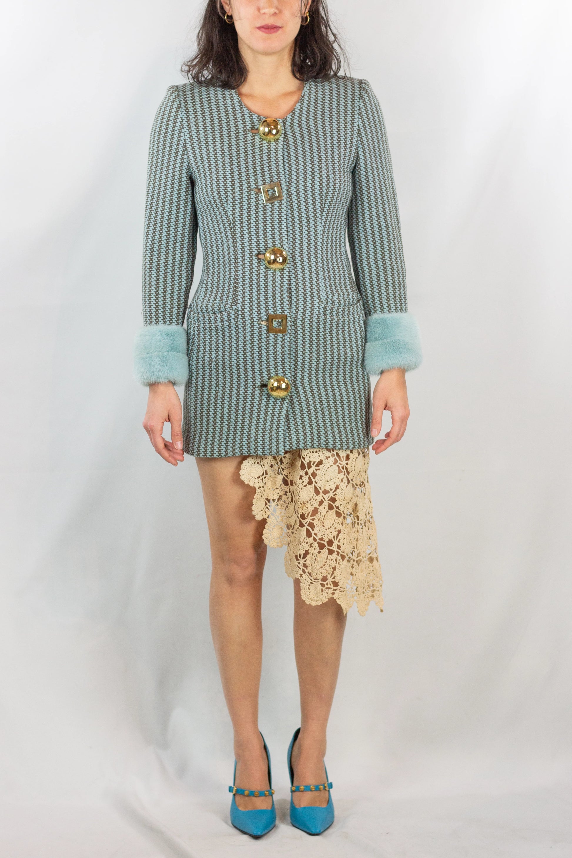 Robe Manteau with Mink Fur Trim