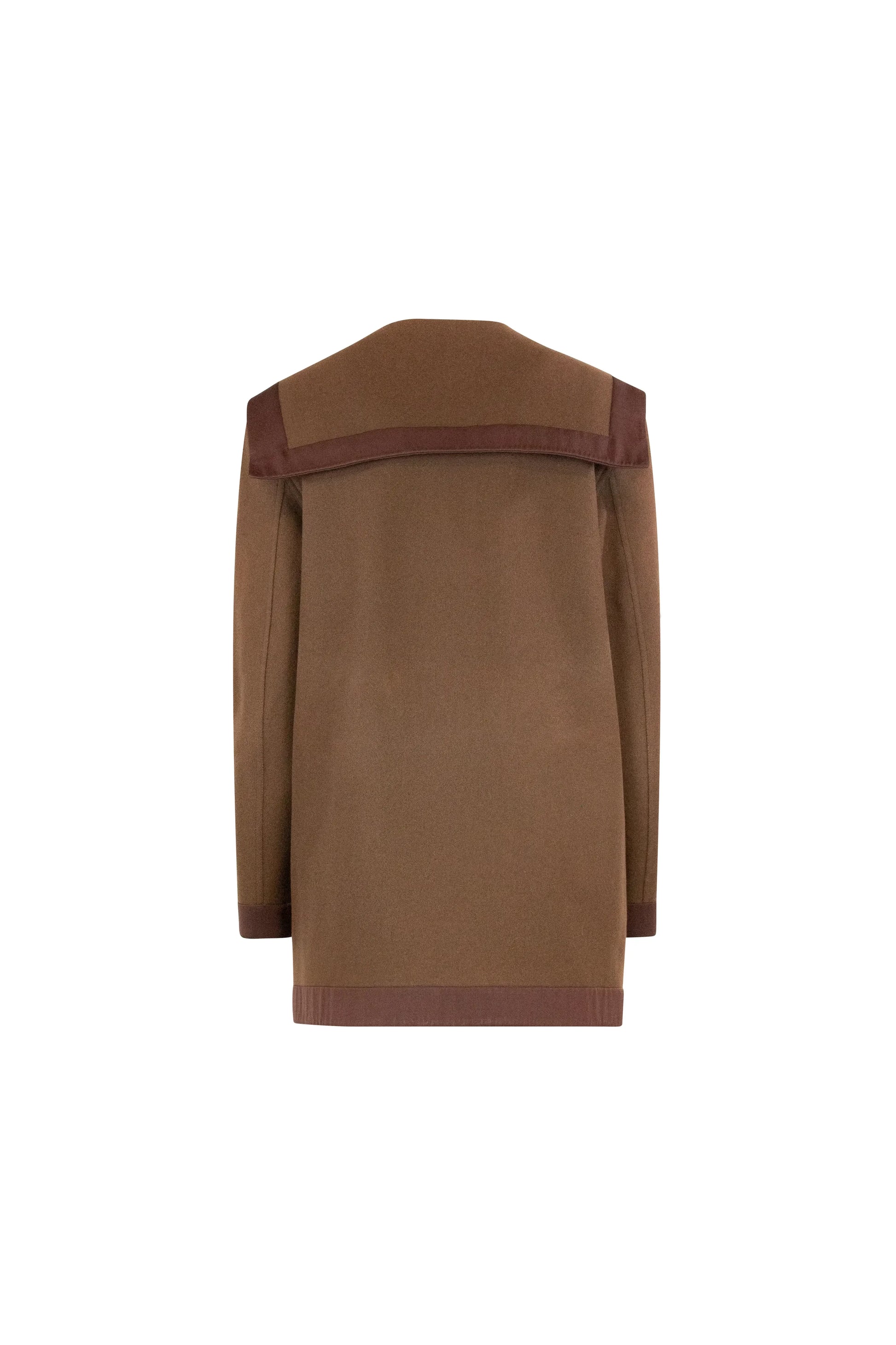 Brown Wool Marinière Coat with Anchor Buttons