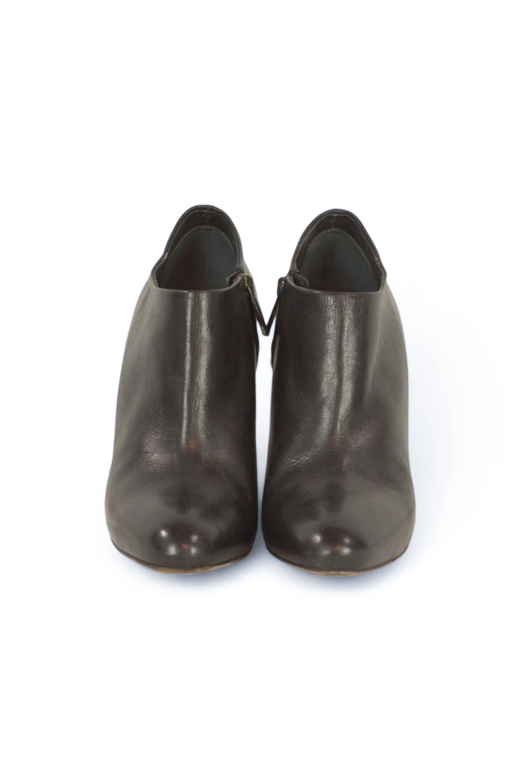 Black leather ankle boots