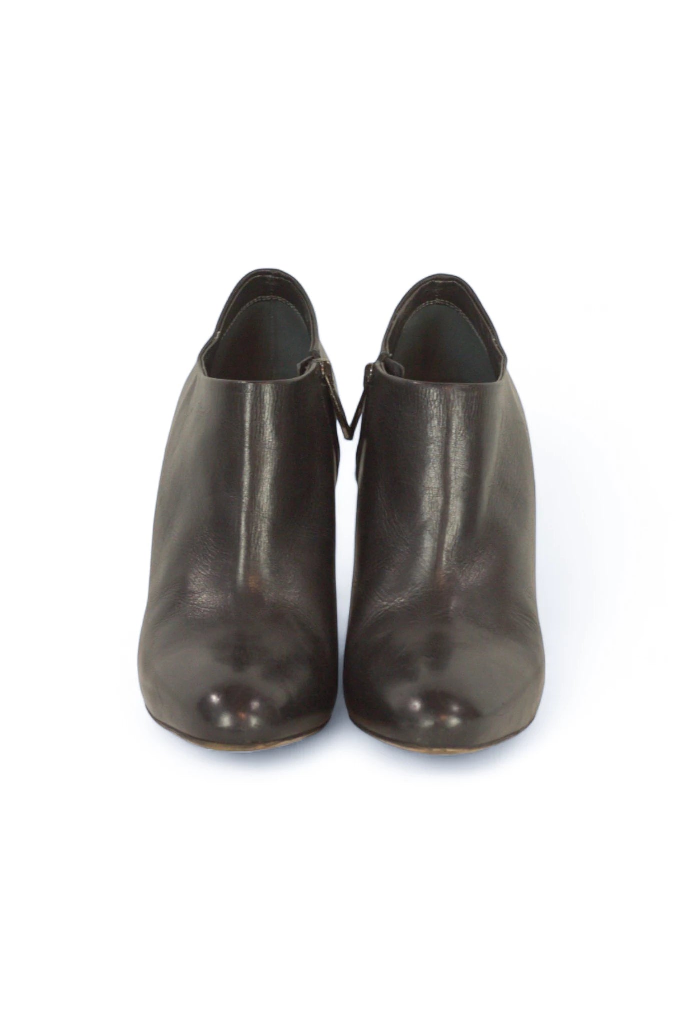 Black leather ankle boots