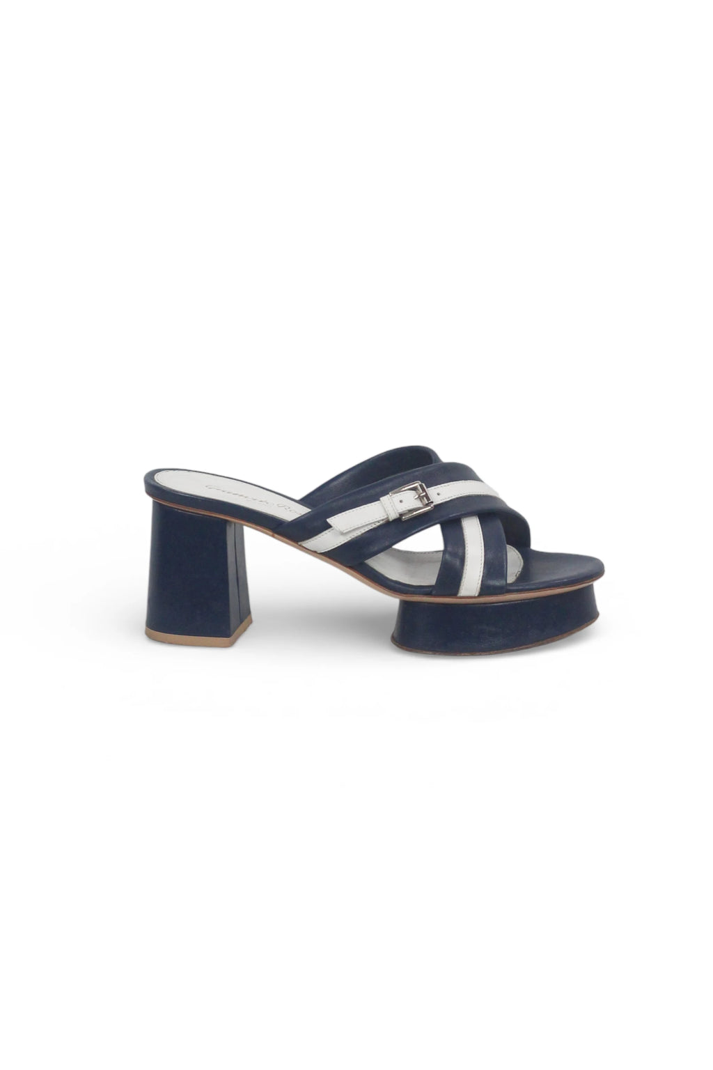 Blue White Marinière Platform Sandals