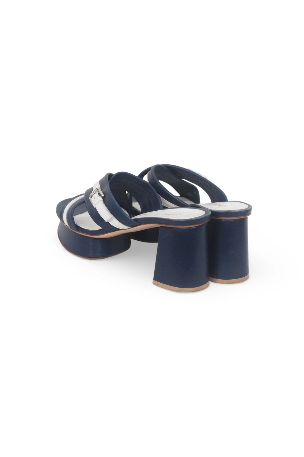 Blue White Marinière Platform Sandals