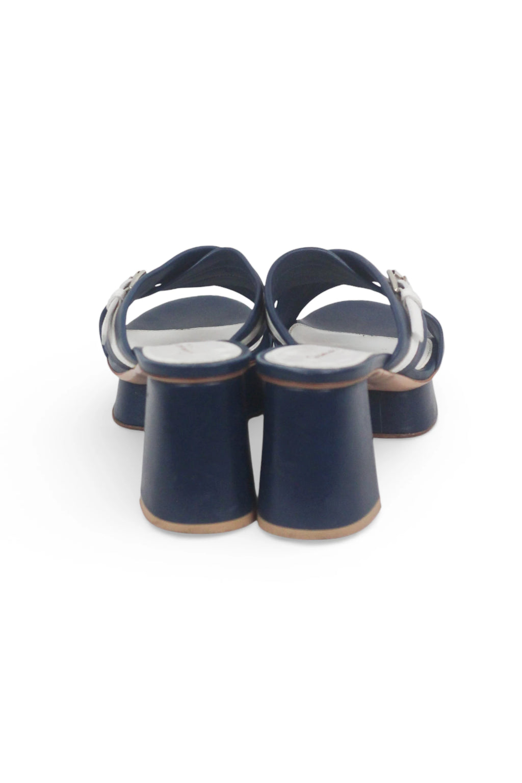 Blue White Marinière Platform Sandals
