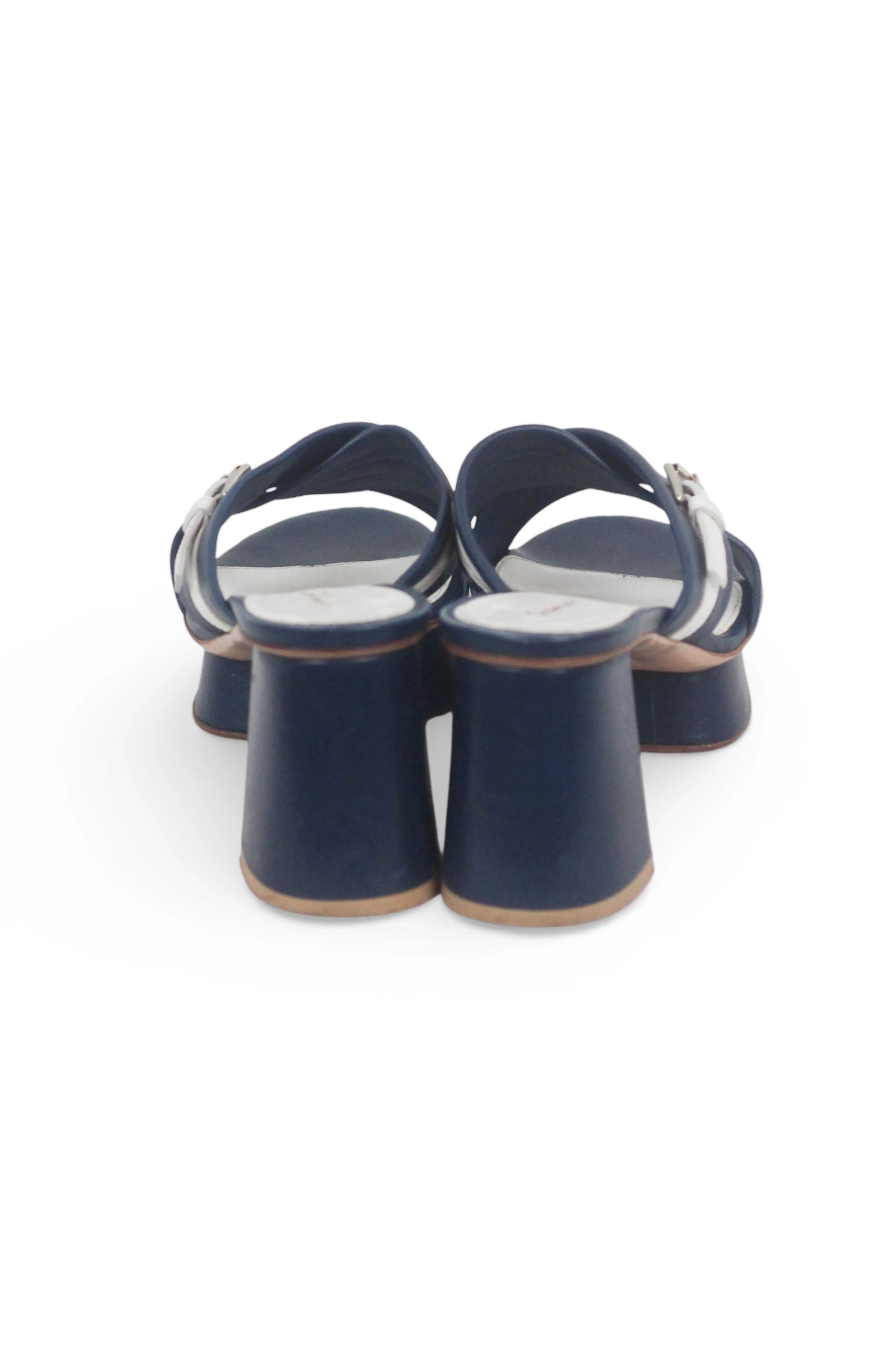 Blue White Marinière Platform Sandals