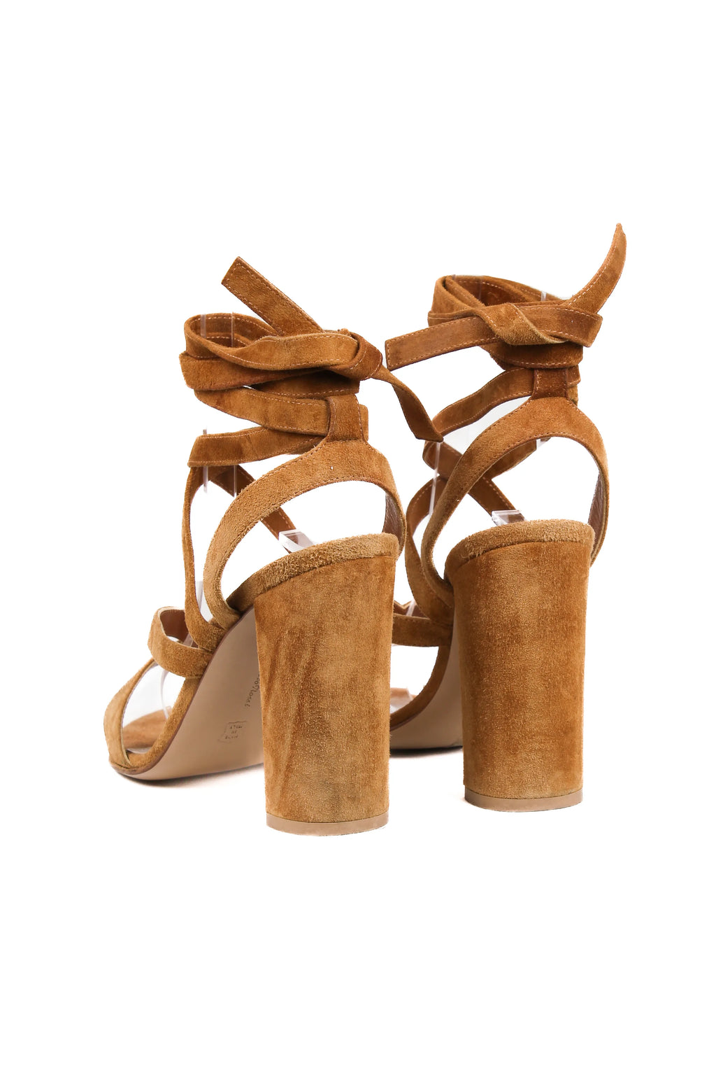 Suede sandals with ankle laces