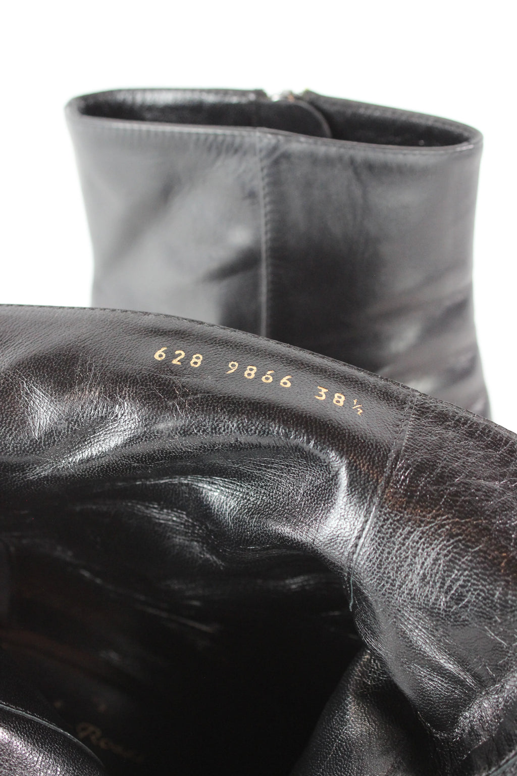 Black leather wedges boots
