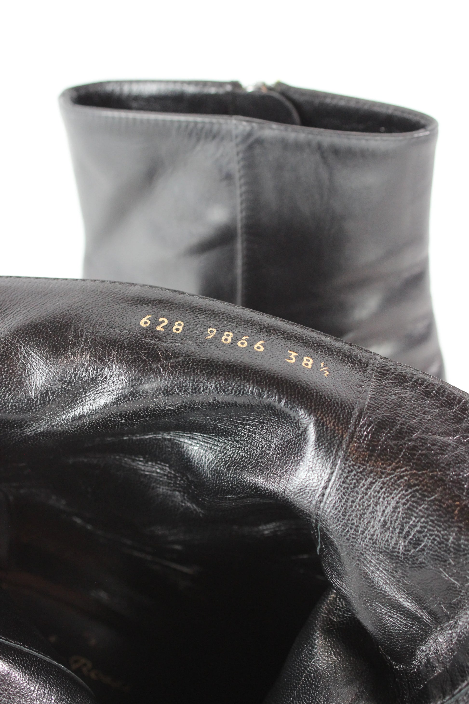 Black leather wedges boots