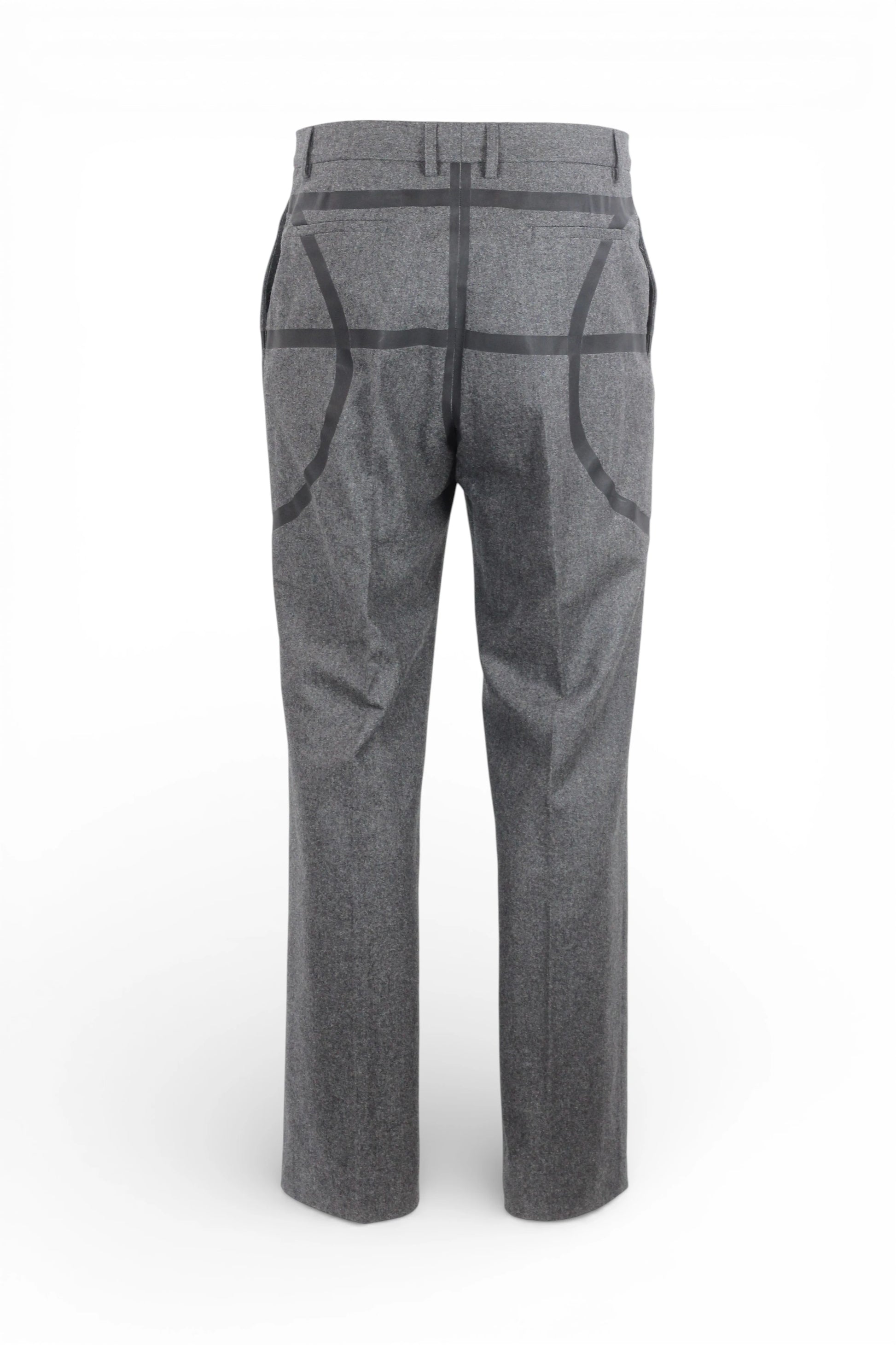 Grey Wool Trousers with Basketball-Inspired Upper Detail FW2014