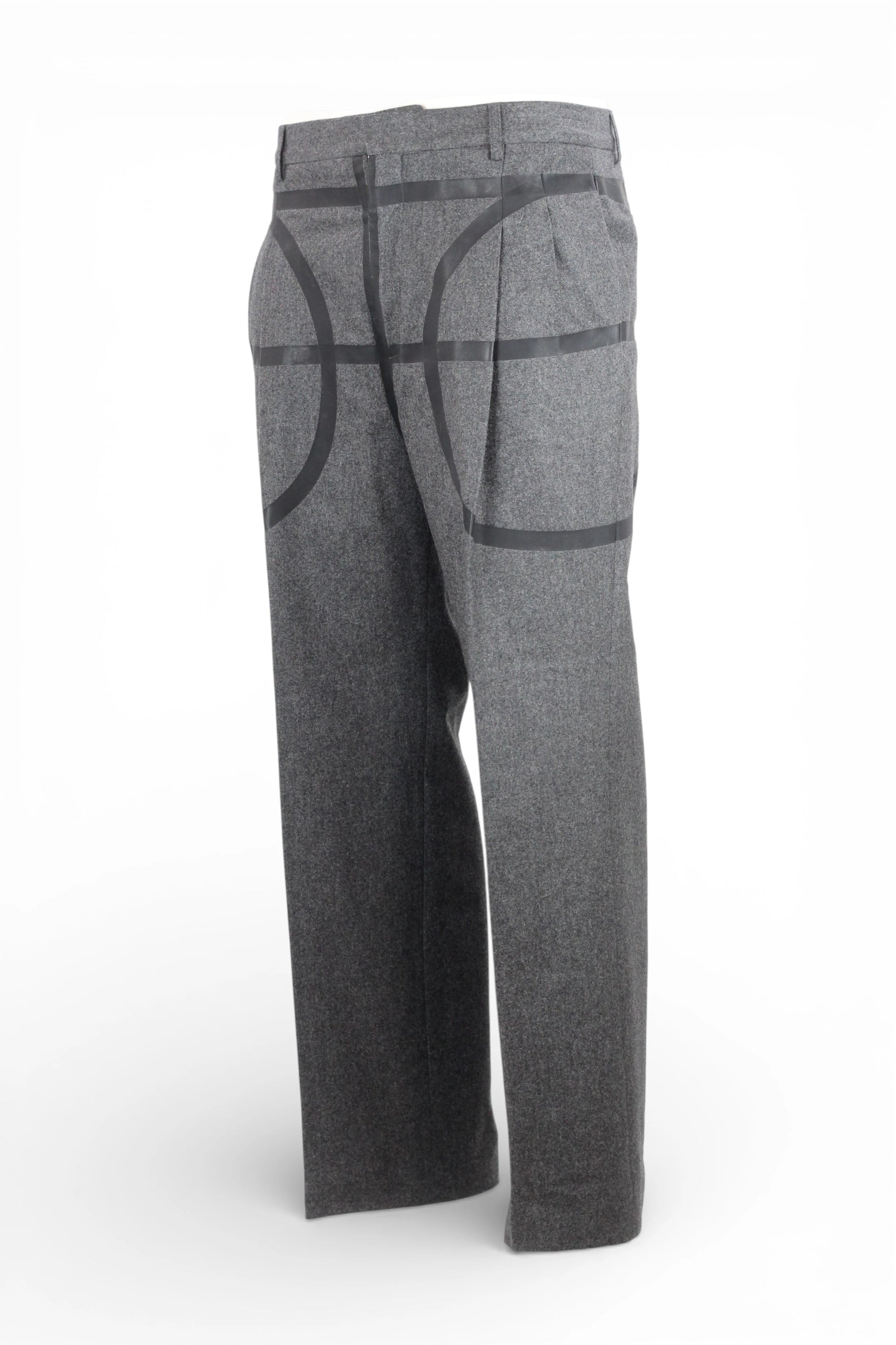 Grey Wool Trousers with Basketball-Inspired Upper Detail FW2014