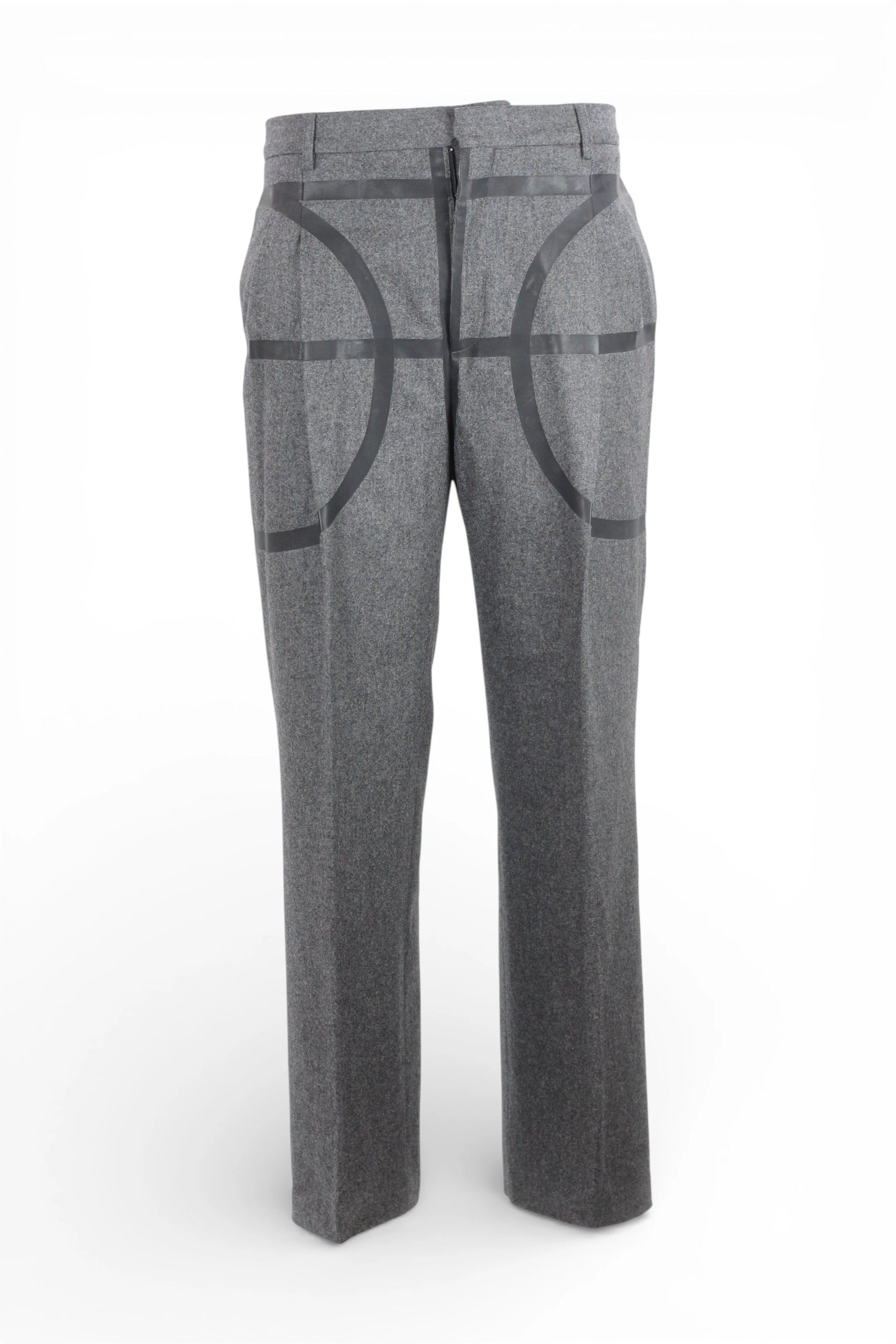 Grey Wool Trousers with Basketball-Inspired Upper Detail FW2014