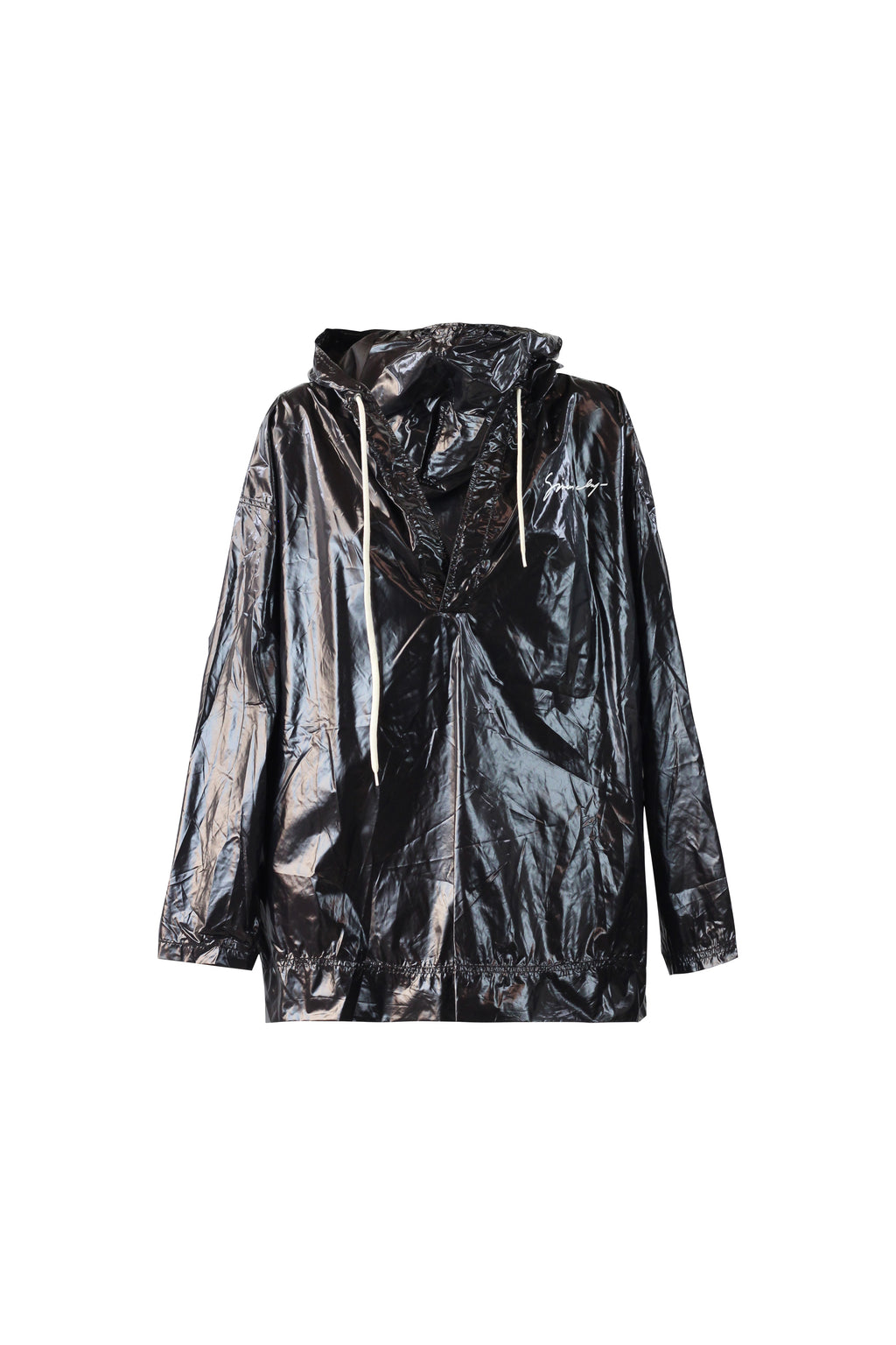 Glossy Hooded Raincoat