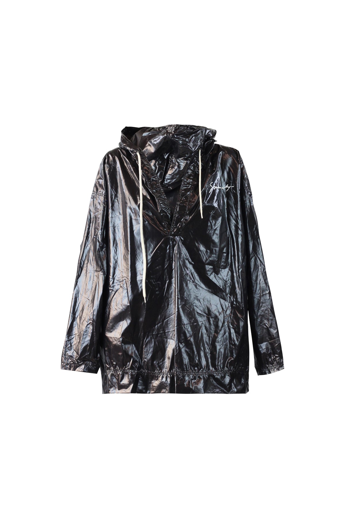 Glossy Hooded Raincoat