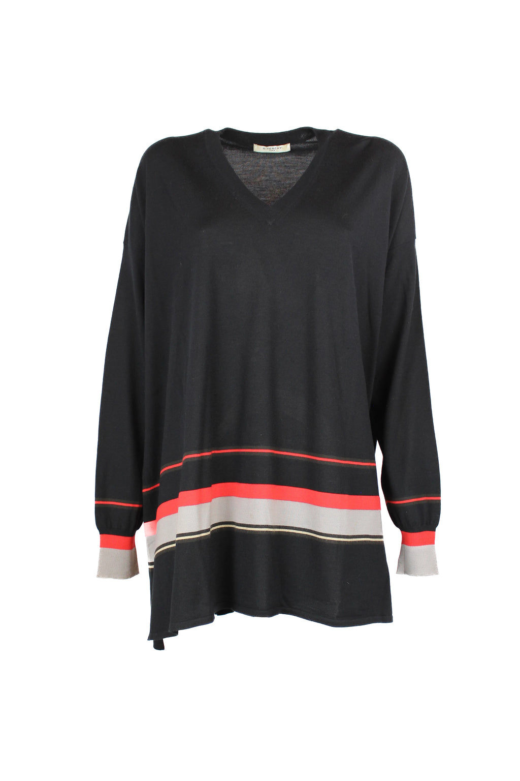 Striped v-neck jumper