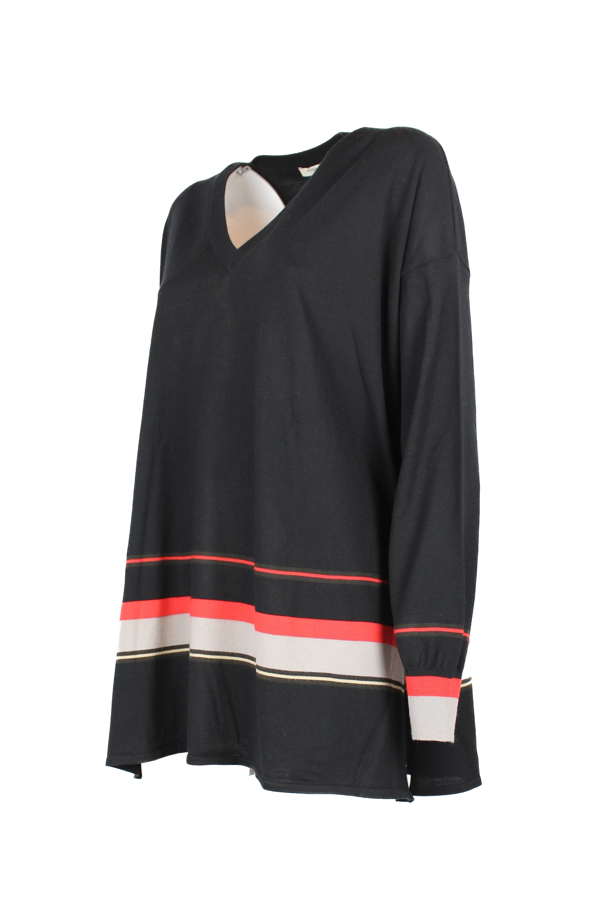 Striped v-neck jumper