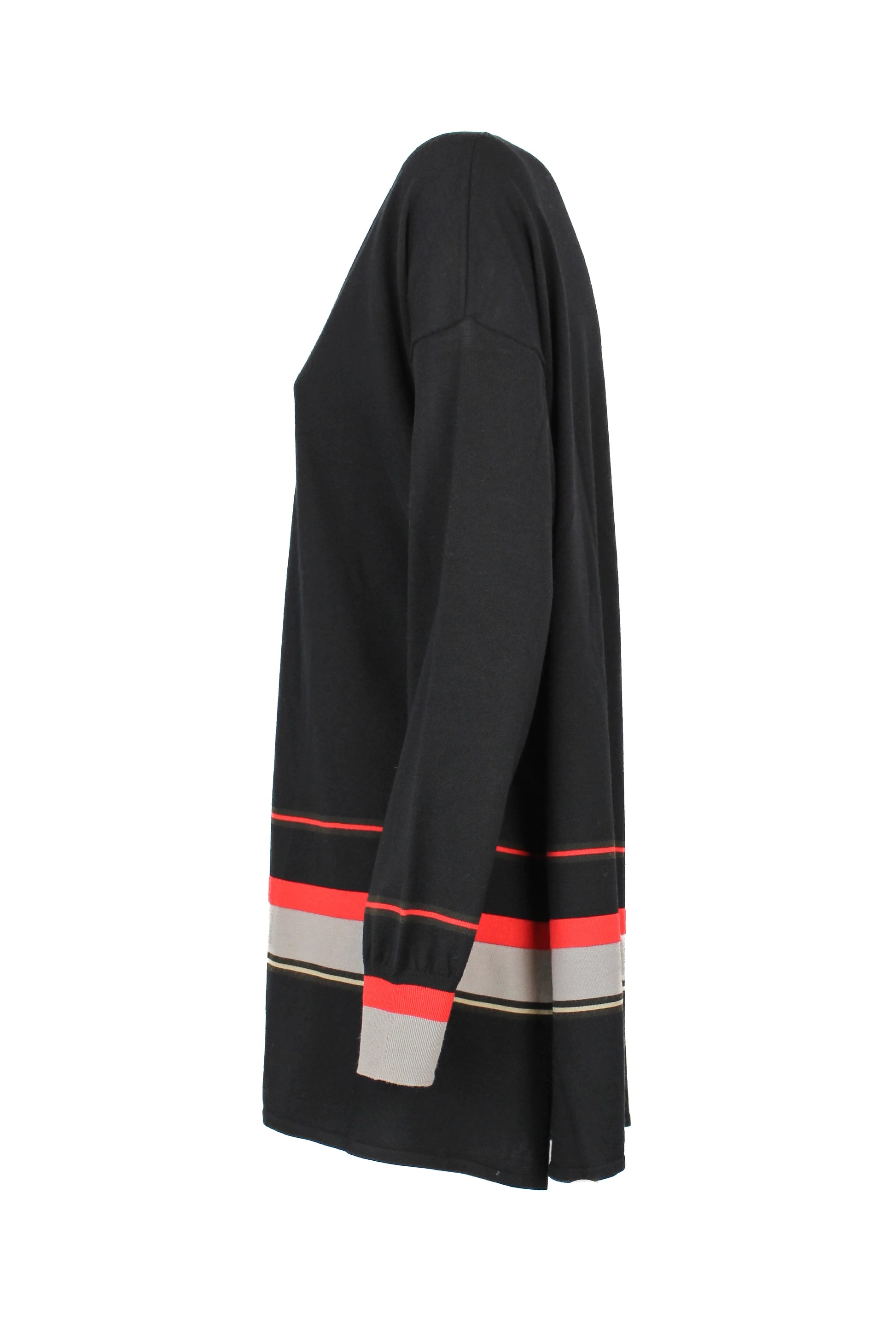 Striped v-neck jumper