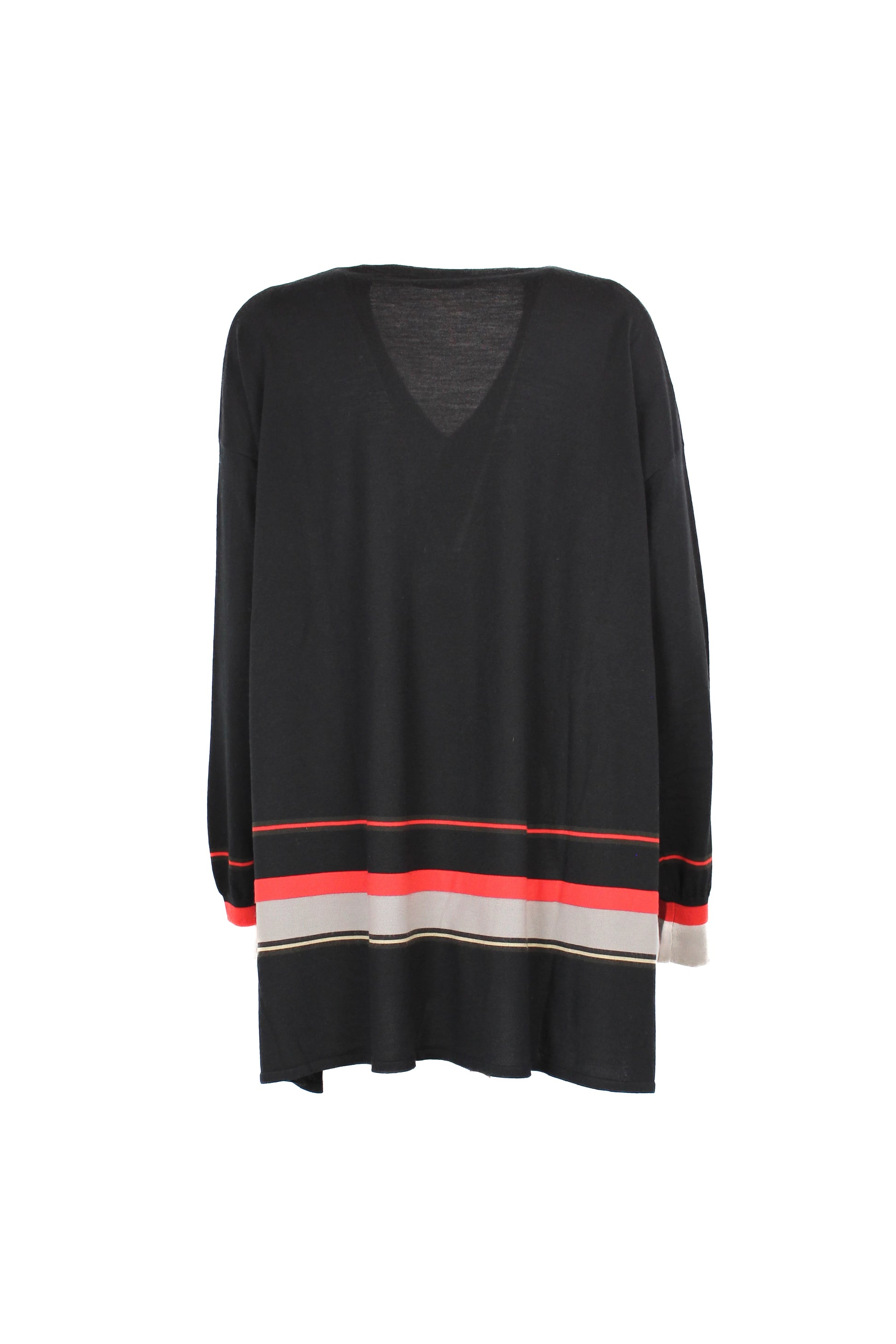Striped v-neck jumper